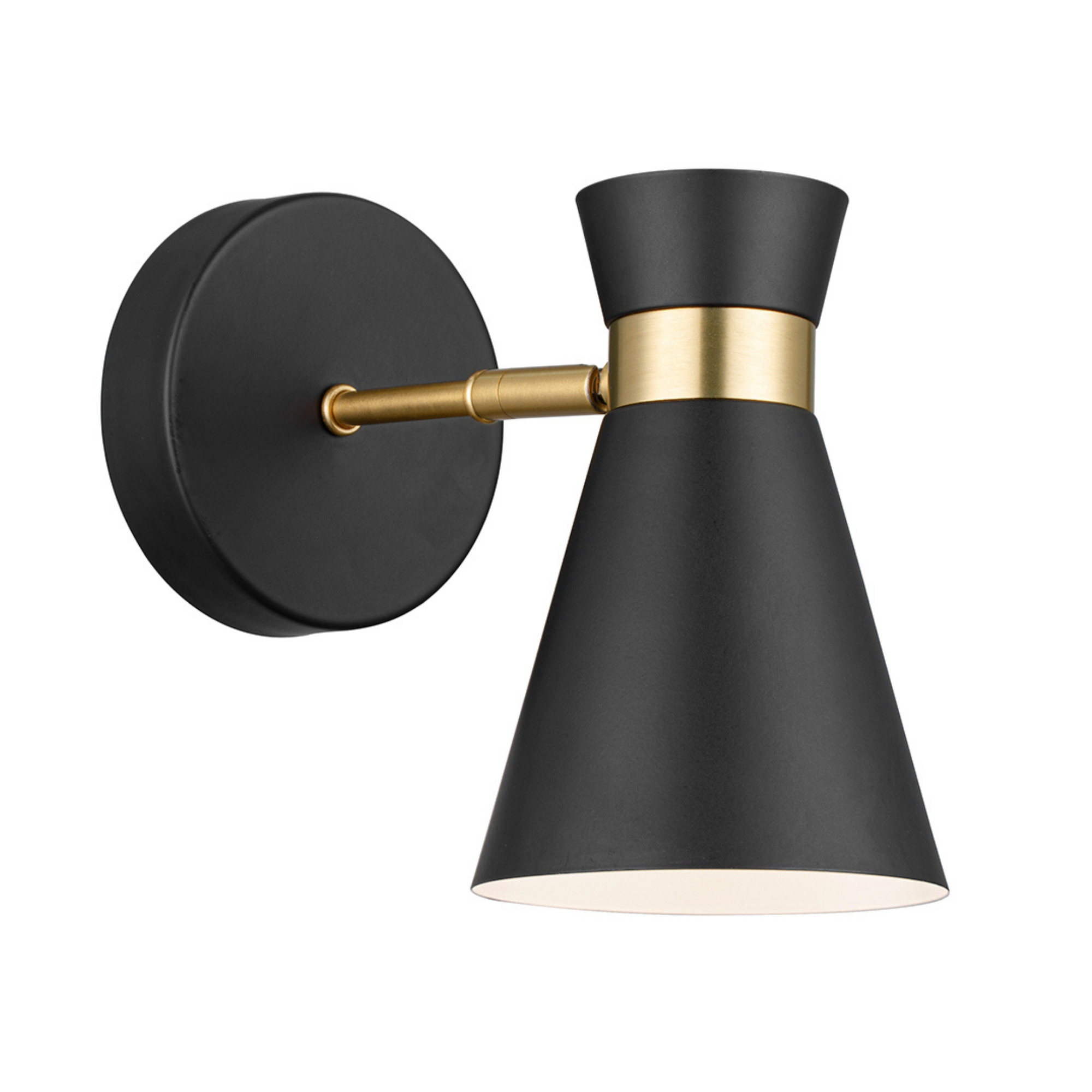 2 Pack Battery Operated LED Wall Sconce Lights - Matte Black with Brushed Gold Accents - Dimmable Cordless Wall Lighting for Bedroom, Hallway & Staircase