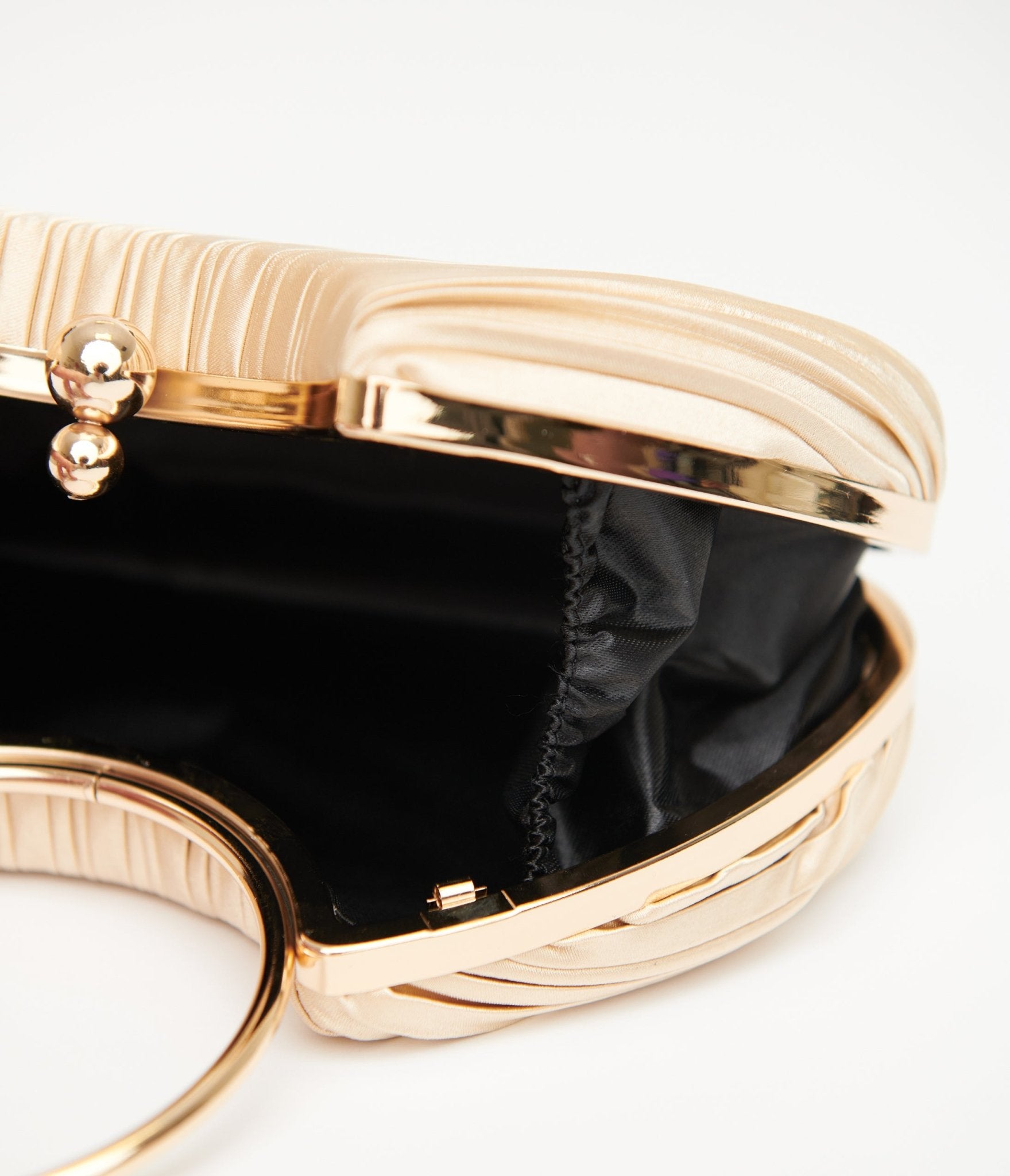 Vintage 1920s Champagne Pleated Handbag - Retro Flapper Evening Clutch for Women - Perfect for Gatsby Parties, Weddings & Special Occasions