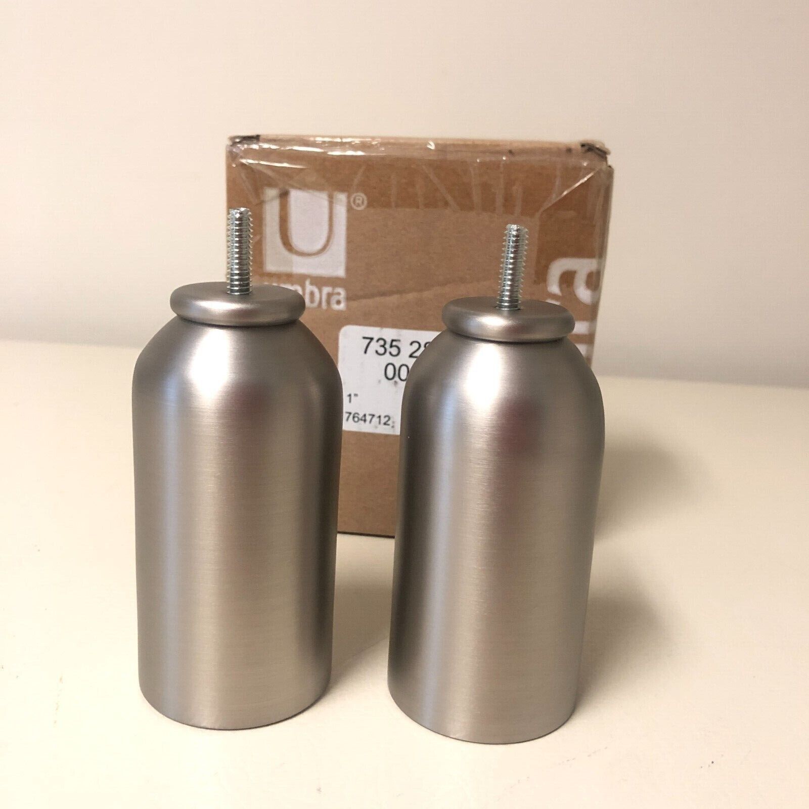 Umbra Mix & Match Column 2-Piece Finials Set in Nickel Finish - Perfect for Curtain Rods, Shelf Brackets & Home Decor Accessories
