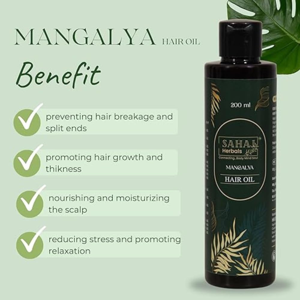 Sahaj Herbal Hair Oil for Strong Hair Growth & Reduced Hair Fall | Ayurvedic Kshirpaak Treatment Oil | 200ml | Promotes Thicker, Healthier Hair for Men & Women | Perfect for Daily Hair Care & Scalp Massage