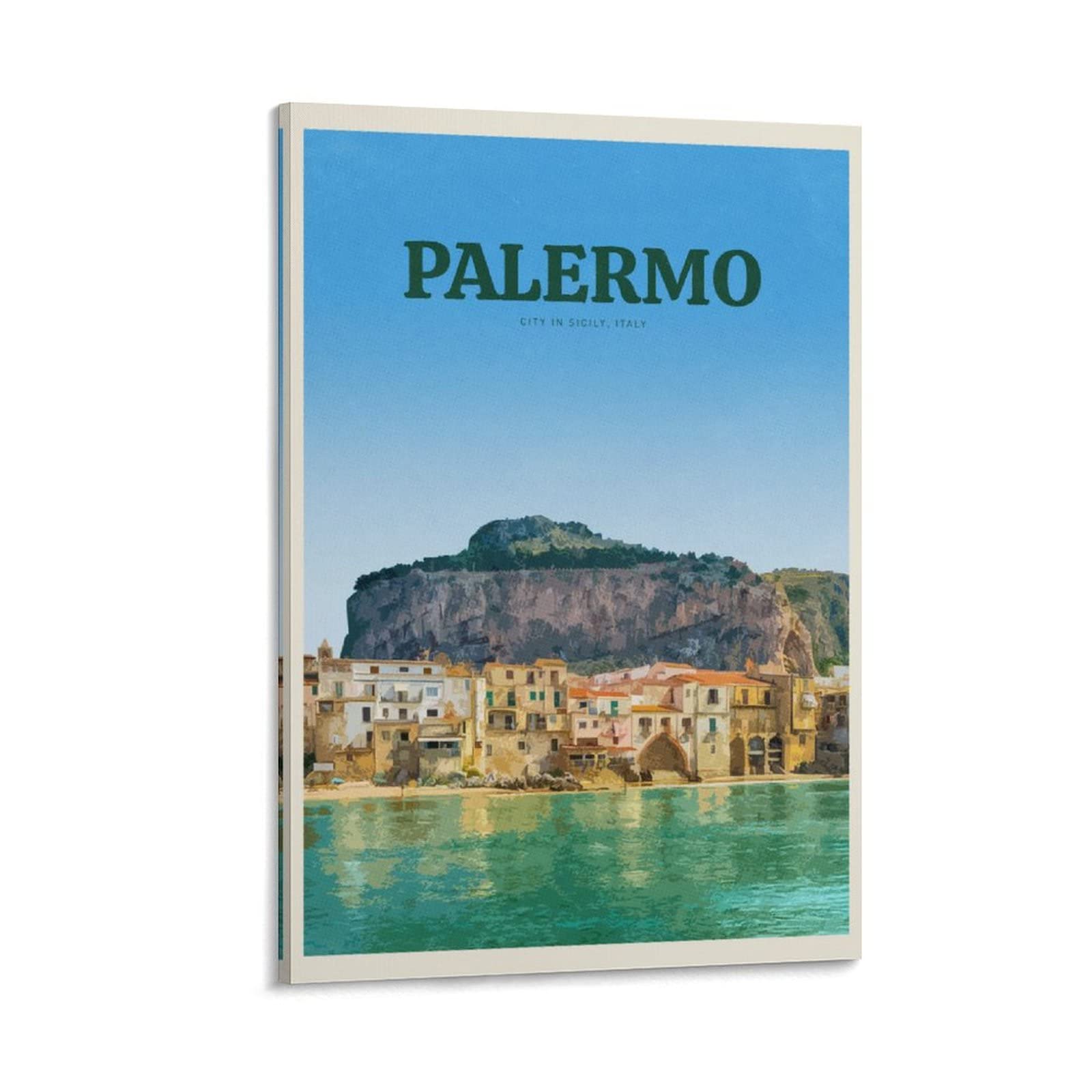 Vintage Italy Palermo Travel Poster - Cefalu Canvas Wall Art Print for Living Room & Bedroom Decor | Perfect for Home, Office & Gift Giving