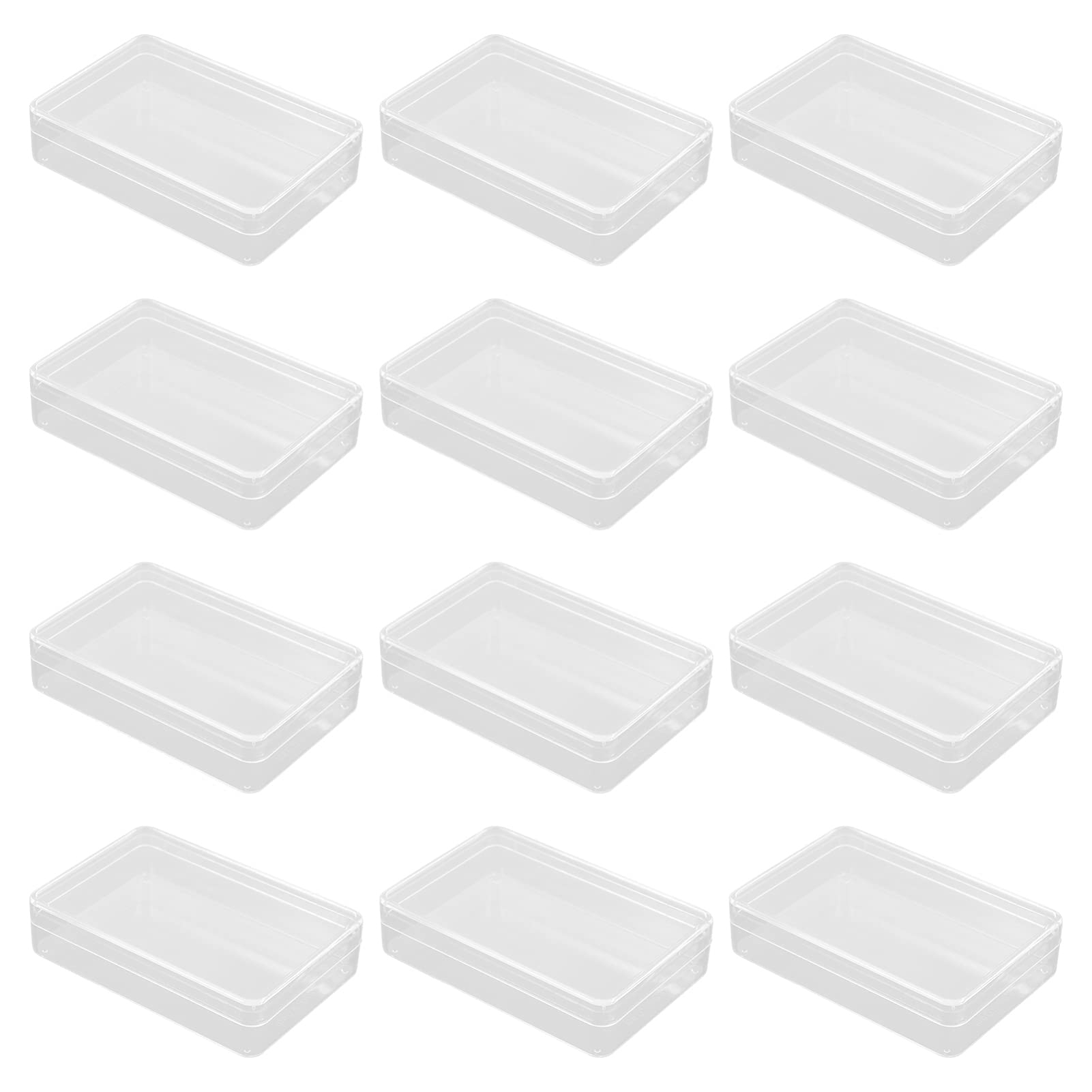 12pcs Clear Plastic Poker Card Storage Boxes - Transparent Card Holders for Collectible Trading Cards, Casino Chips & Game Tokens - Perfect for Organizing Poker Nights, Card Games & Collectibles Storage