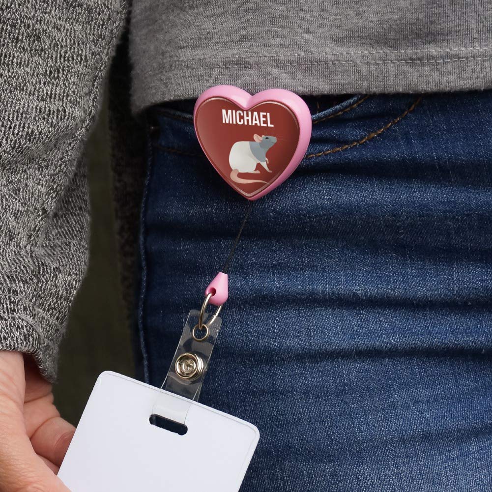 Custom Rat Heart Lanyard - Retractable ID Badge Holder for Work & Events