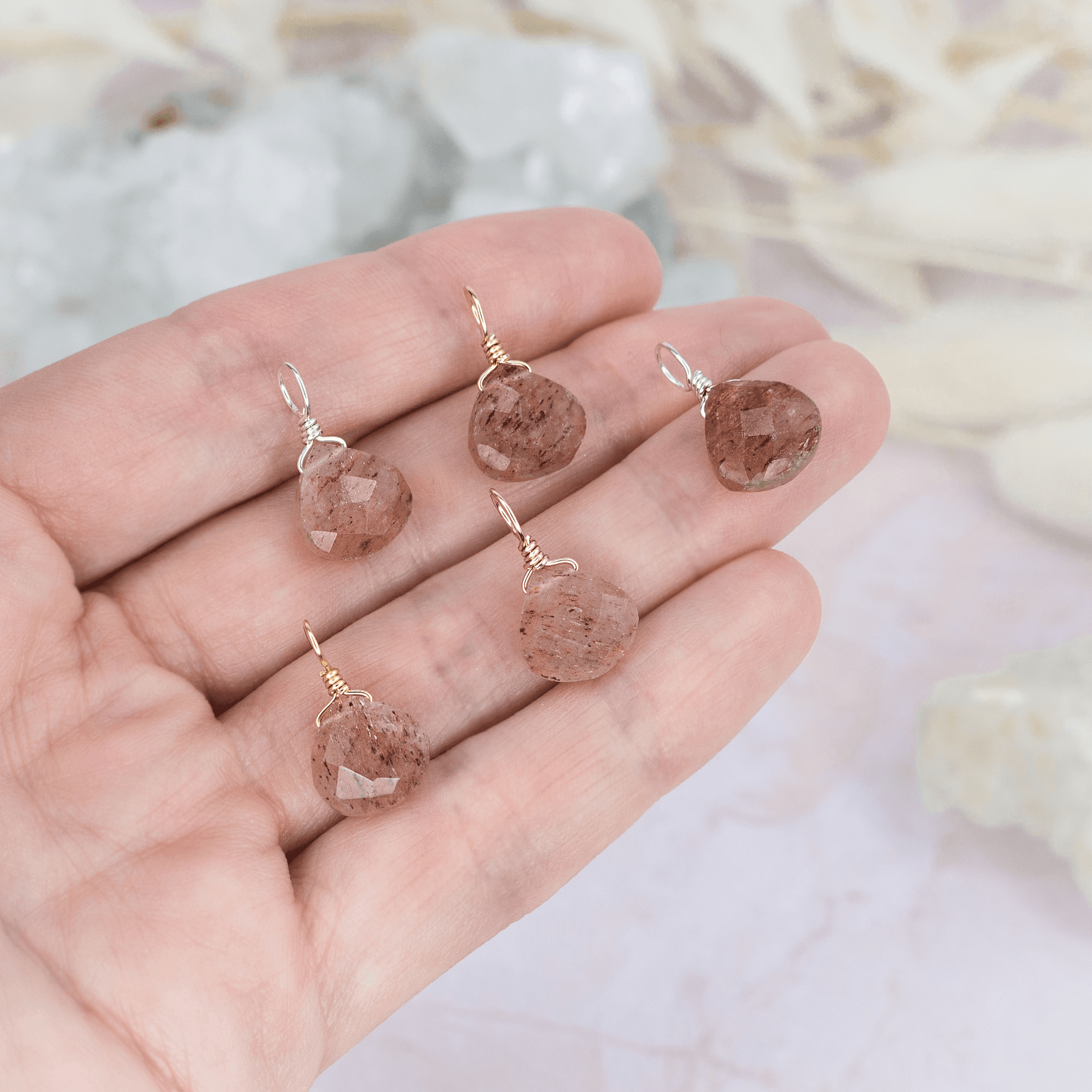 Tiny Sunstone Teardrop Gemstone Pendant Necklace - Natural Healing Crystal Jewelry for Women - Perfect for Meditation, Yoga & Spiritual Gifts