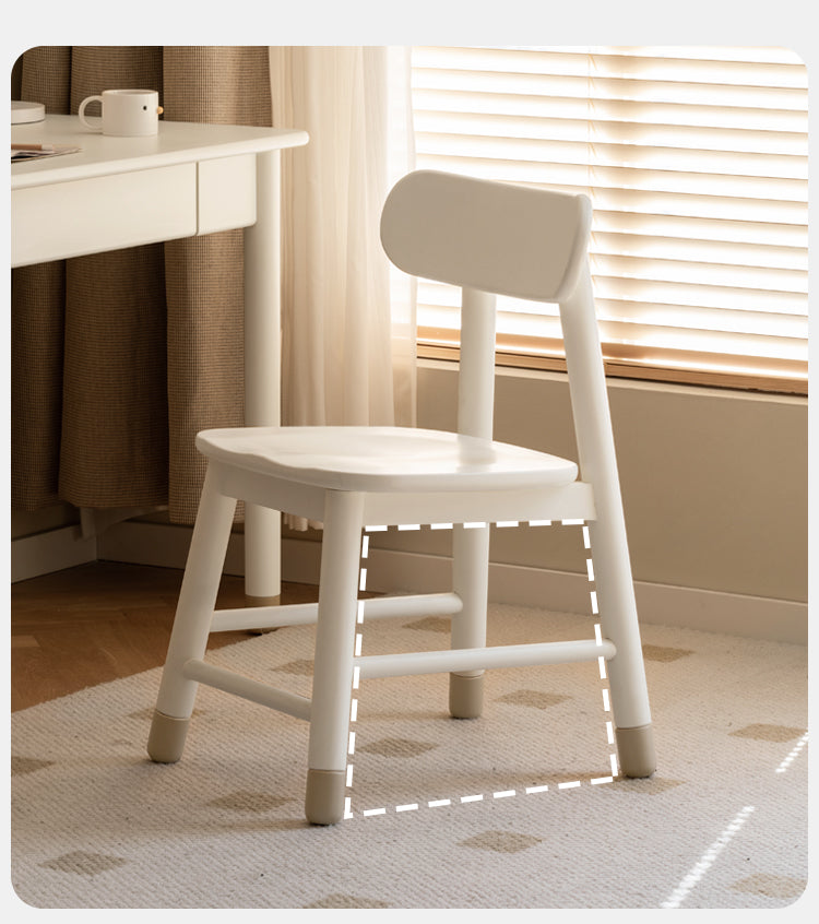 Solid Wood Lift Kid's Chair - Oak & Birch, White - Perfect for Kids' Study Desk, Playroom & Nursery