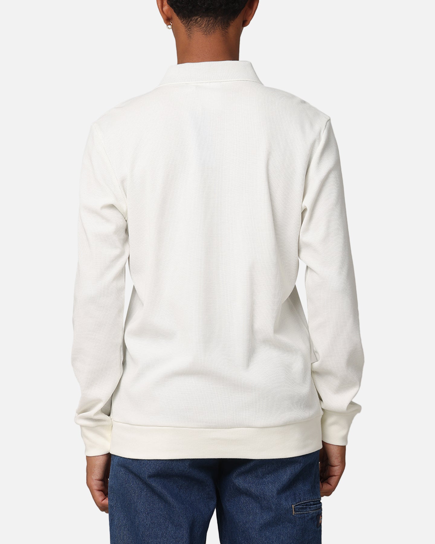 Adidas Men's Long Sleeve Polo Shirt - Classic Fit, Moisture-Wicking, Off White - Perfect for Golf, Business Casual & Everyday Wear