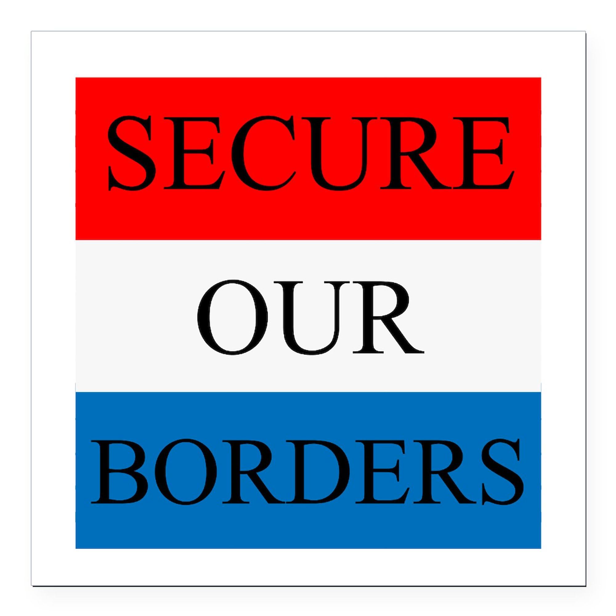 Secure Our Borders 3x3 Inch Square Car Magnet - Strong Magnetic Bumper Sticker for Vehicles, Trucks & Windows | Show Patriotism While Driving