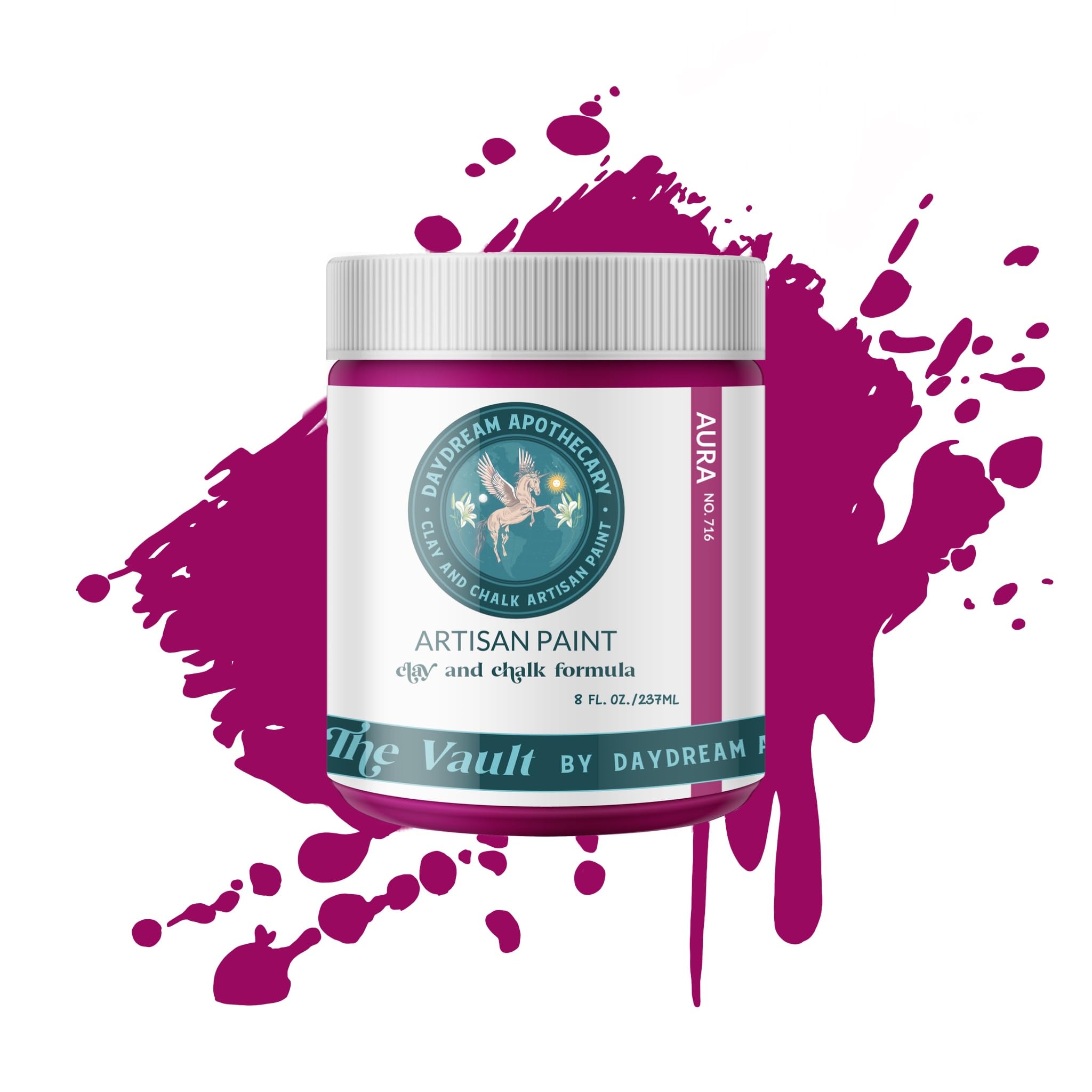 Premium Matte Magneta Chalk Style Paint for Furniture & Home Décor - Quick Dry, No Prep Needed - 8oz | Perfect for DIY Wood Projects, Cabinets & Interior Upcycling