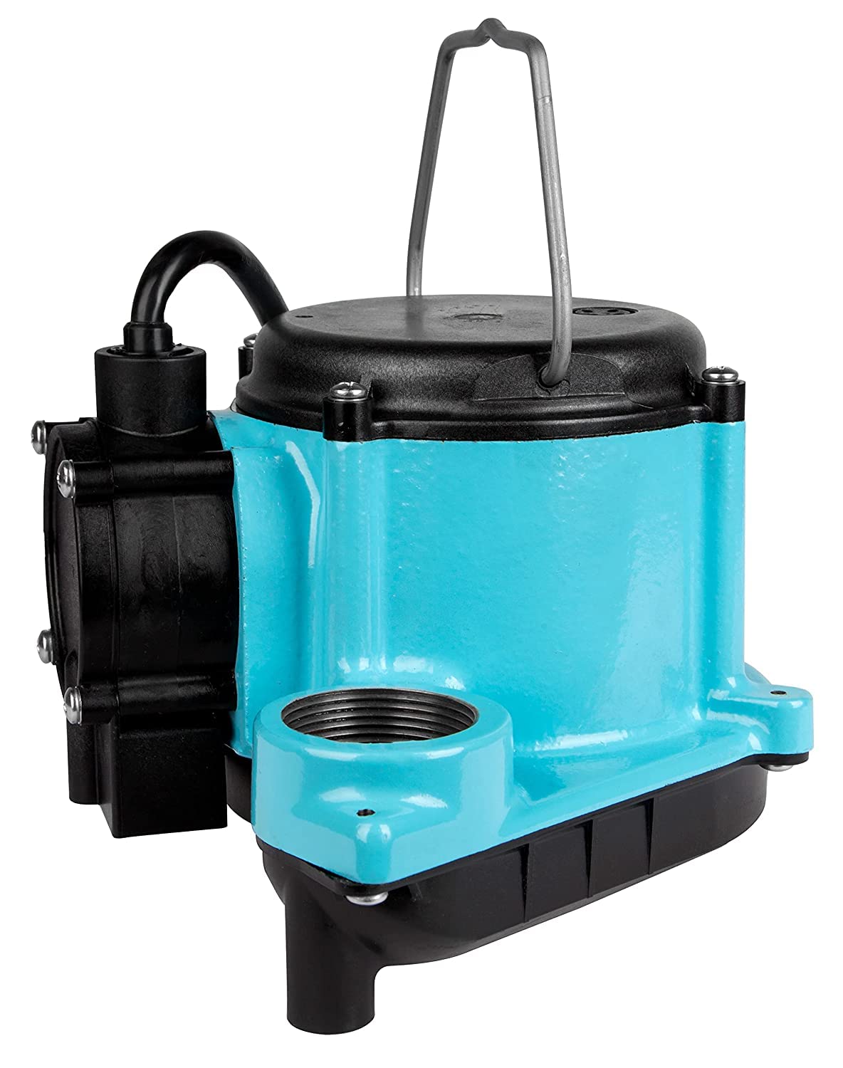 Little Giant 506160 1/3 HP Cast Iron Submersible Sump Pump - 115V, 2760 GPH, Compact Design with Integral Low Level Diaphragm Switch - Ideal for Under Sink, Laundry Tray, Basement & Utility Room Water Removal (Blue)