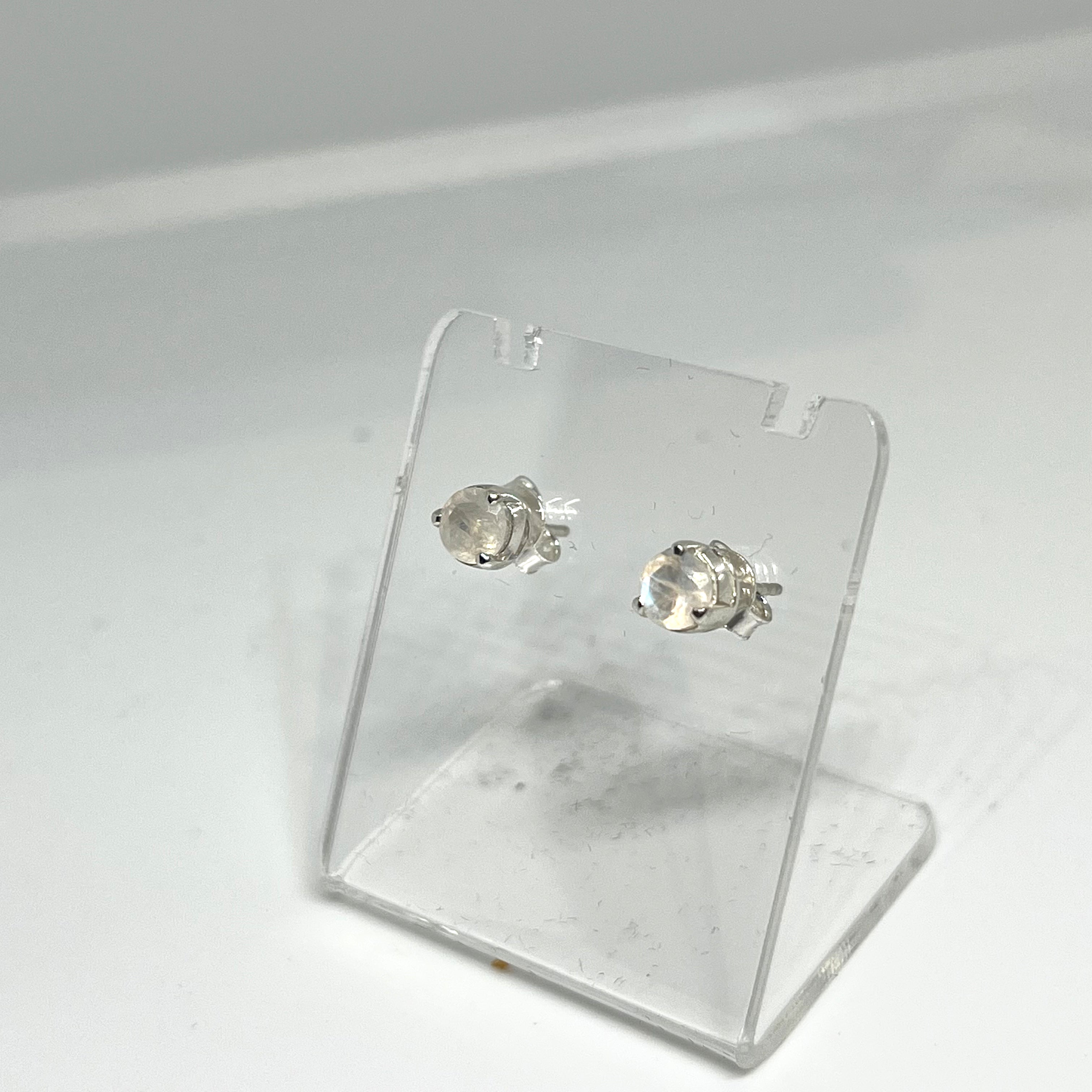 5mm Round Faceted Gemstone Stud Earrings - 3 Prong Set (PSE005) | Elegant & Durable for Daily Wear, Parties & Gifts