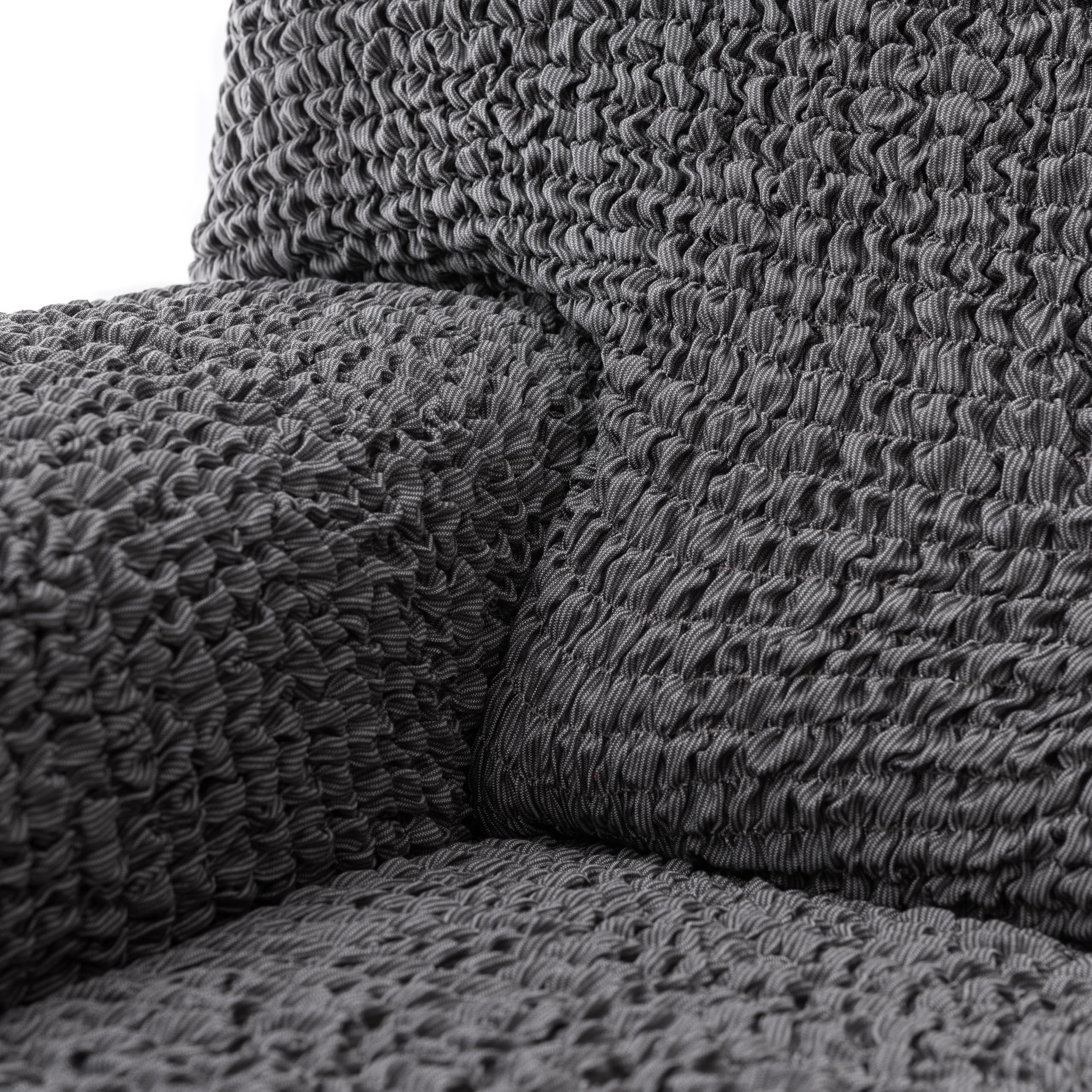 Stretch Sofa Slipcover - Washable 1-Piece Couch Cover with Soft Fabric - Pet-Friendly Form Fit Protector - Mille Righe Collection in Dark Grey - Perfect for Living Room, Family Room & Pet Owners