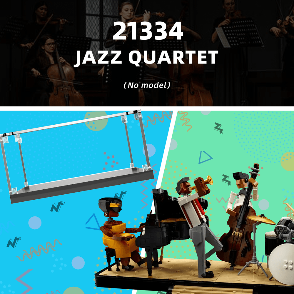 LEGO 21334 Ideas Jazz Quartet Display Case - Premium Acrylic Showcase for LEGO Jazz Band Set - Perfect for Home Decor, Office Display & Collector's Showcase