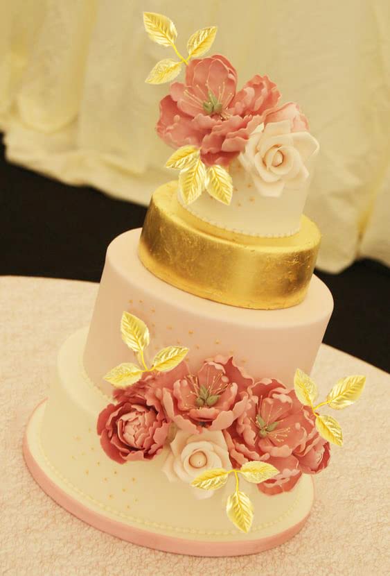 100pcs Bulk Rose Leaves Gold Leaves Artificial Greenery Fake Rose Leaves for DIY Wedding Bouquets Centerpieces Party Decorations - Perfect for Wedding, Bridal Shower, Baby Shower, Home & Event Decorations