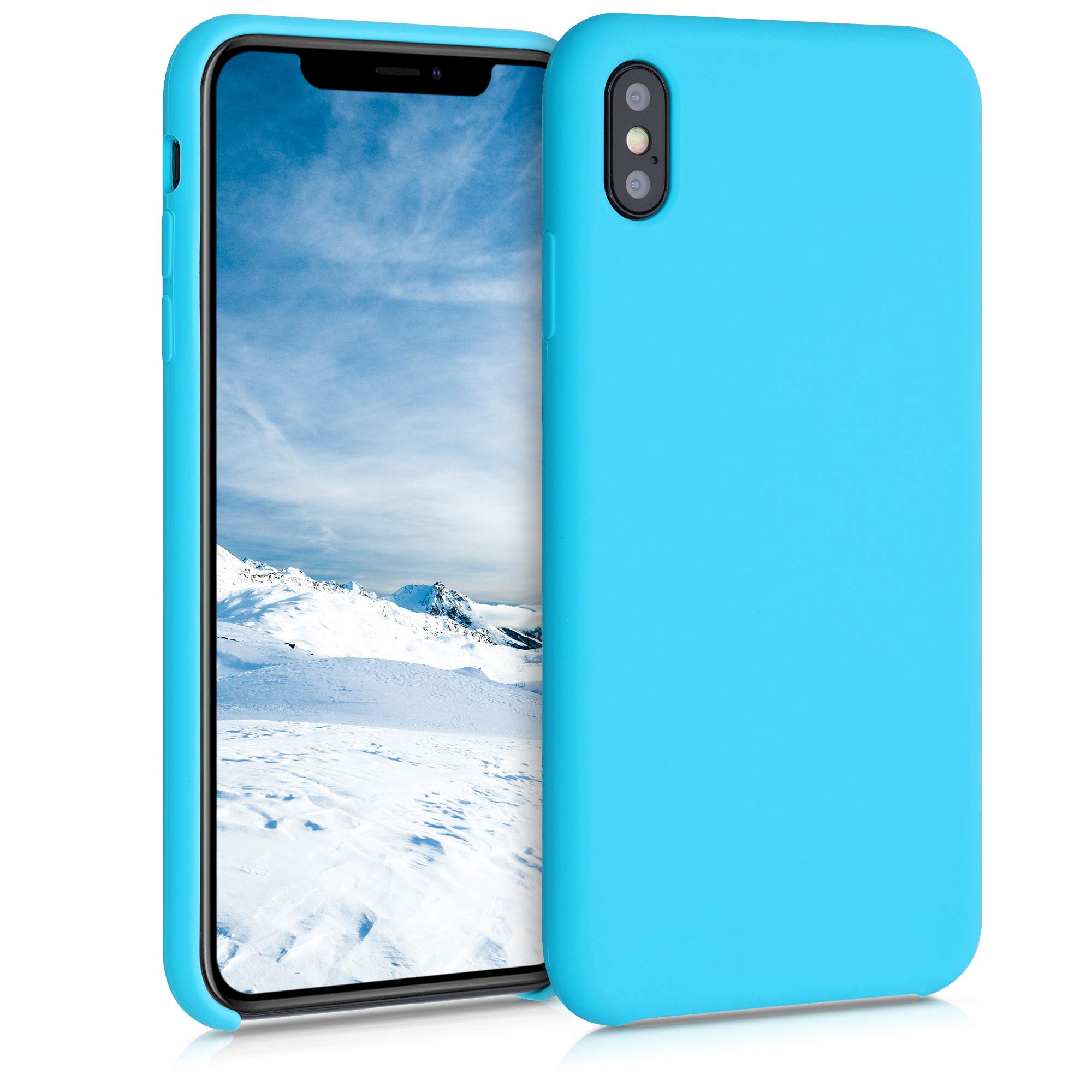 kwmobile Shockproof TPU Silicone Case for Apple iPhone Xs Max - Soft Matte Finish, Slim Protective Cover (Cool Glacier) - Perfect for Outdoor Activities, Travel & Daily Use