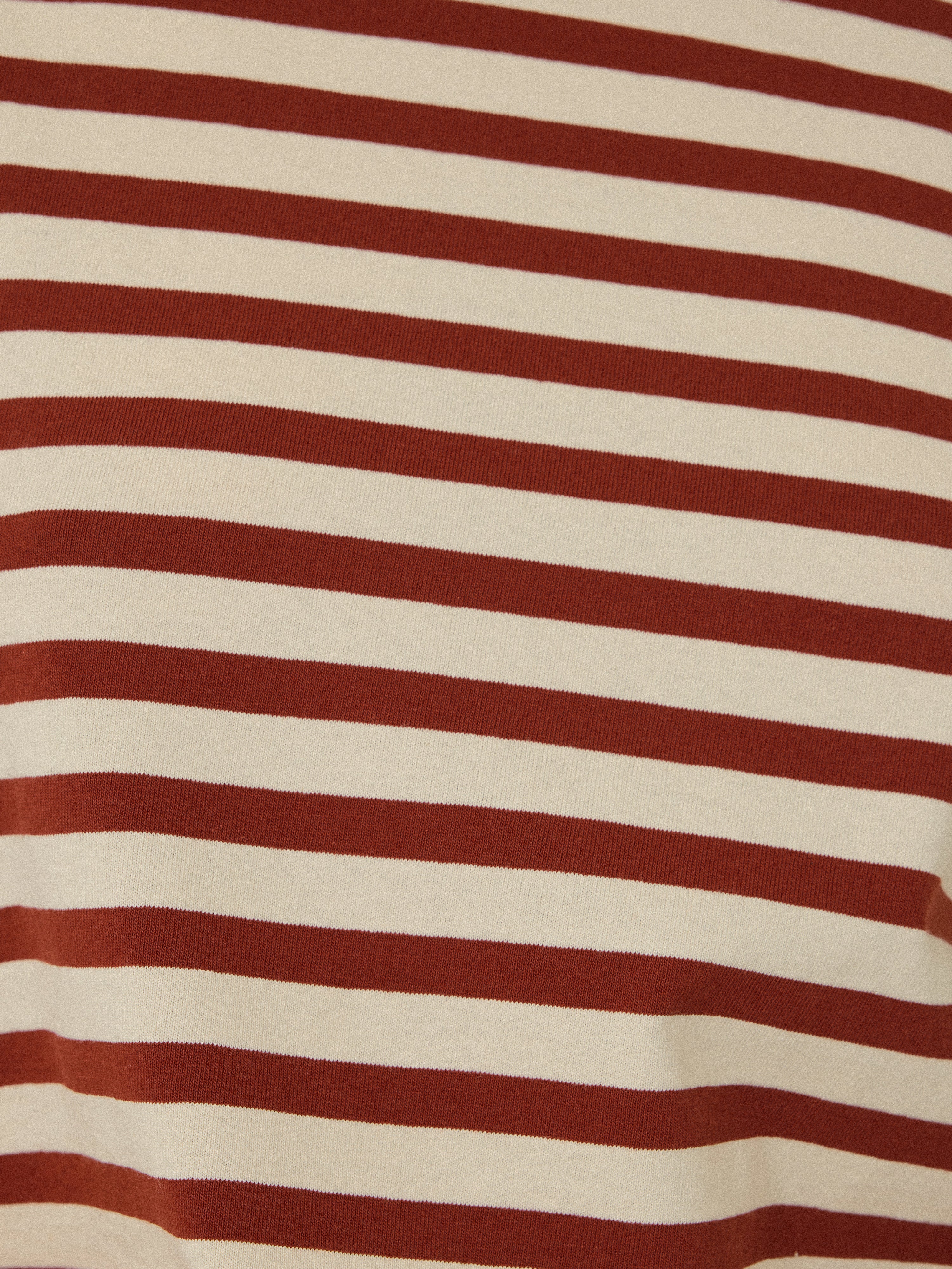 Women's Cotton Breton Striped T-Shirt with Ribbed Trim | Classic Red Top for Casual Wear & Everyday Outfits