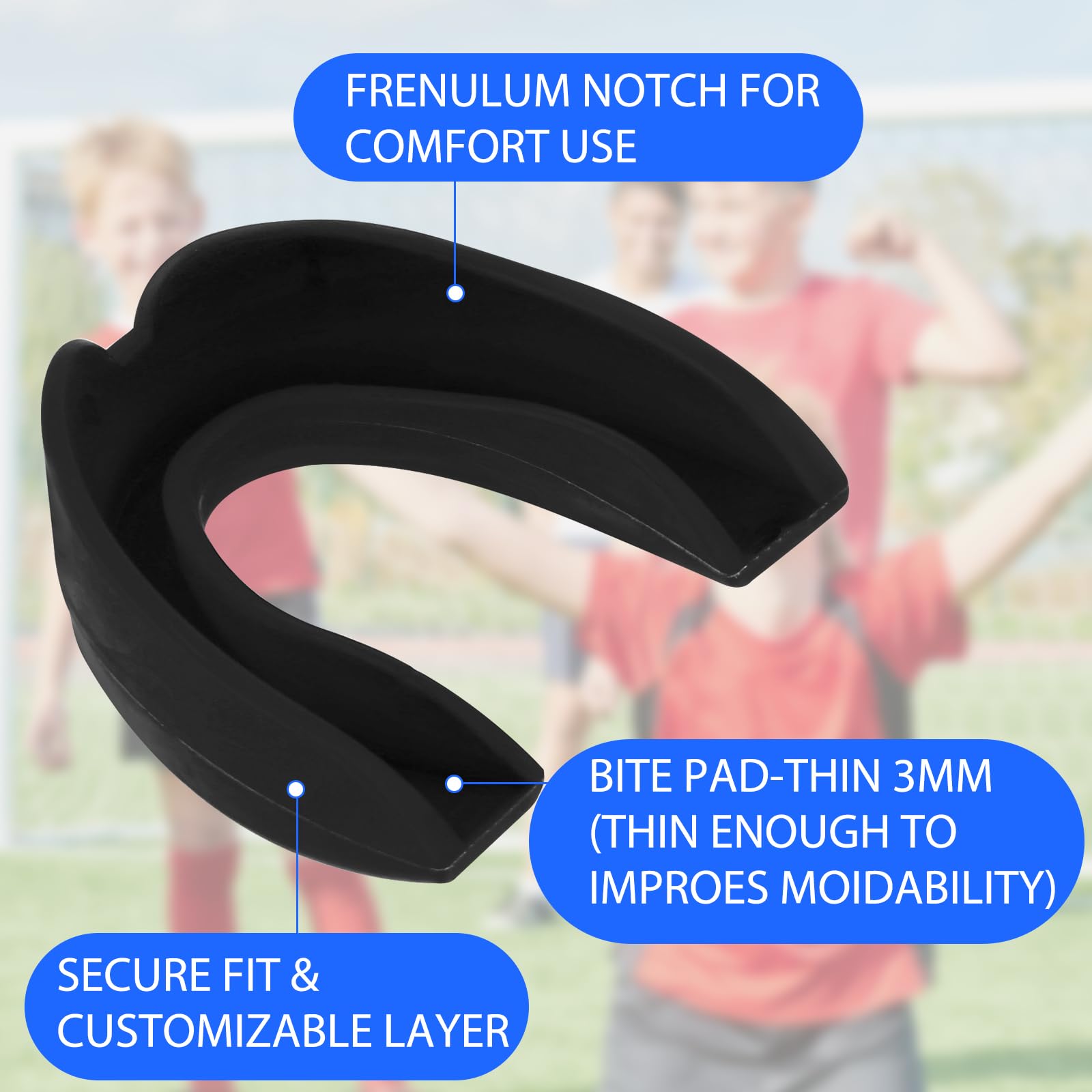 4 Pcs Sports Mouth Guard - BPA Free Teeth Protector for Boxing, Football, Hockey & Martial Arts - Perfect for Athletes in Baseball, Soccer, Karate, Basketball & Lacrosse Training