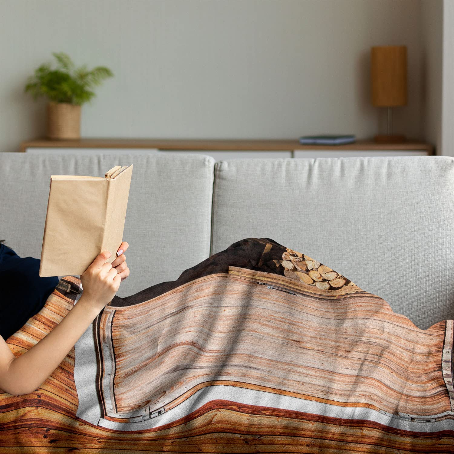 Ambesonne Rustic Throw Blanket - Soft Flannel Fleece Accent Blanket for Couch, Sofa & Bed - 50
