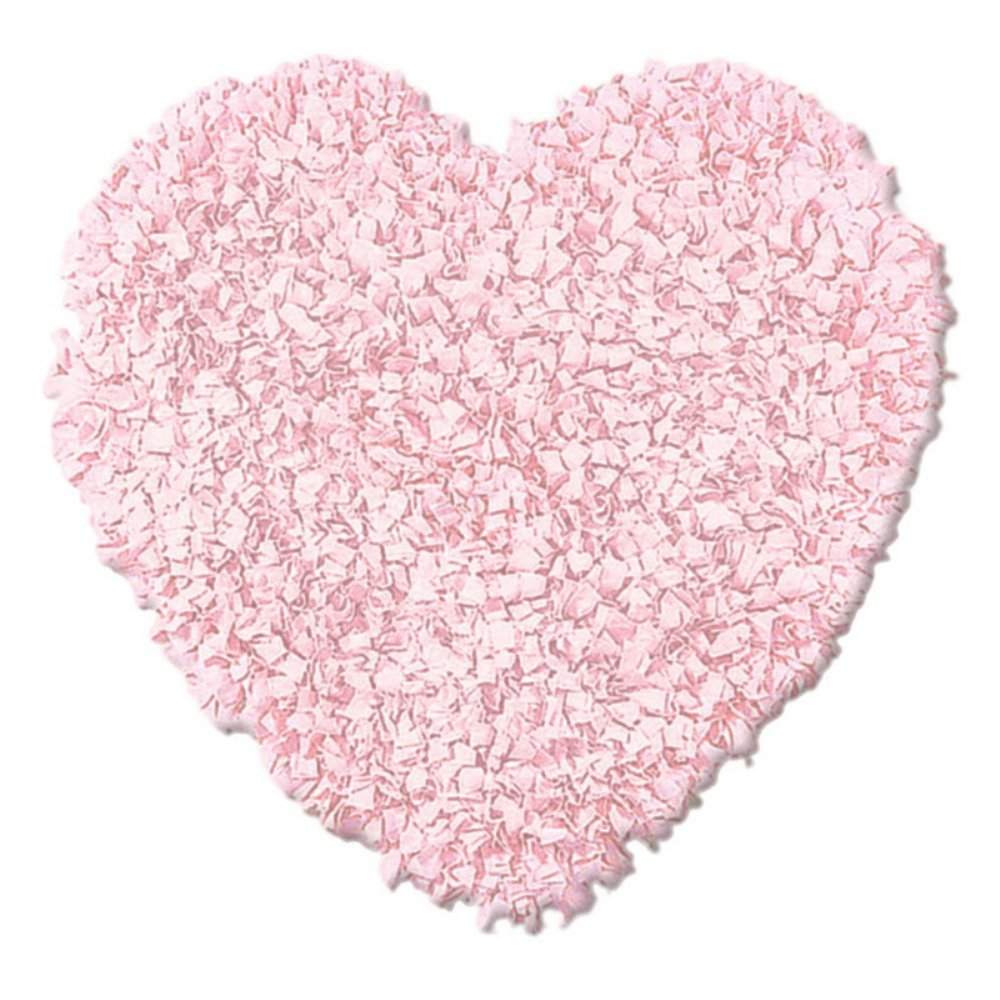 Shaggy Pink Heart Area Rug 3'x3' - Soft Plush Fluffy Non-Slip Floor Mat for Bedroom, Nursery, Valentine's Day Decor