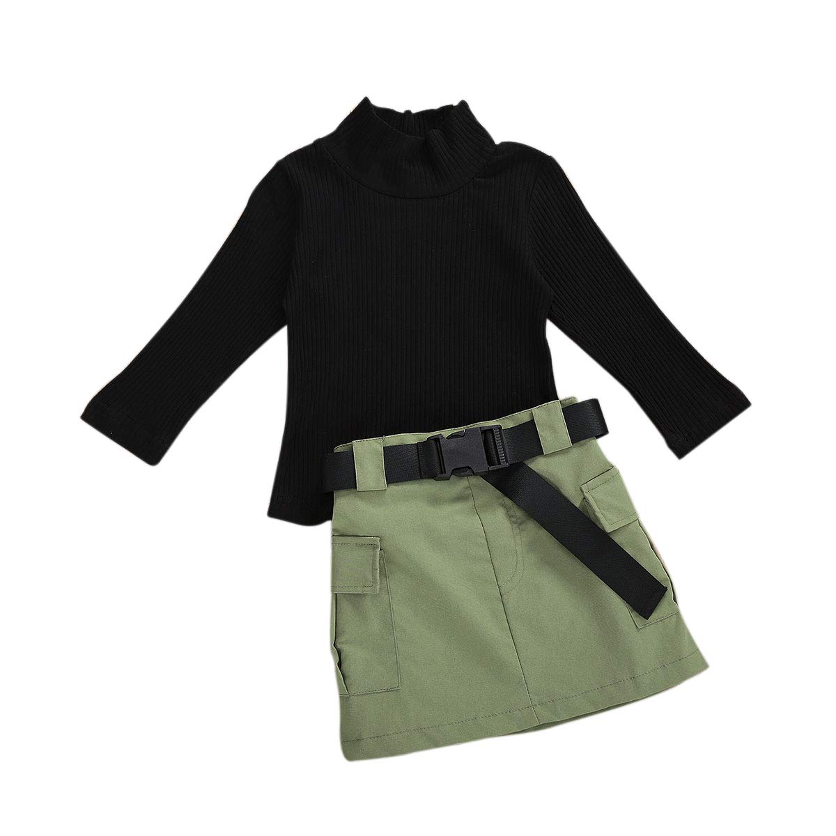 Newborn Baby Girl Outfits - Soft Long Sleeve Solid Sweater Top & Adorable Button Mini Skirt 2-Piece Set | Cute Winter Clothes for Photoshoots, Family Gatherings & Special Occasions