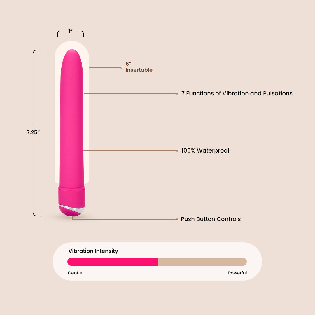 CalExotics 7 Function Classic Chic® Standard Vibrator - Rechargeable & Velvety Smooth Silicone - Perfect for Solo Play & Couples' Intimacy