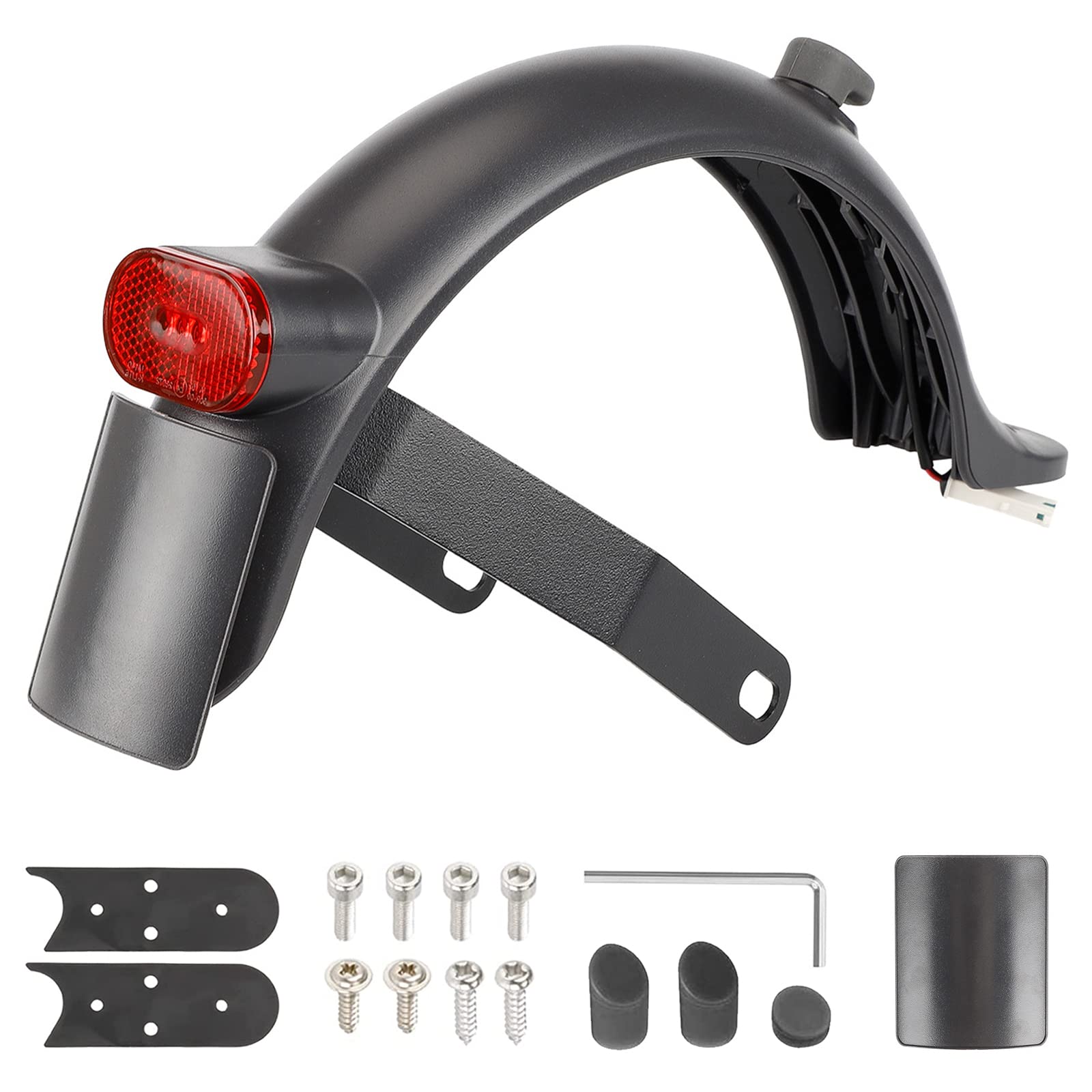 Upgraded Rear Fender Mudguard for Xiaomi M365 1S/Pro/Pro 2 Electric Scooters - Replacement Set with License Plate Holder - Durable Splash Protection for Commuting & Urban Riding