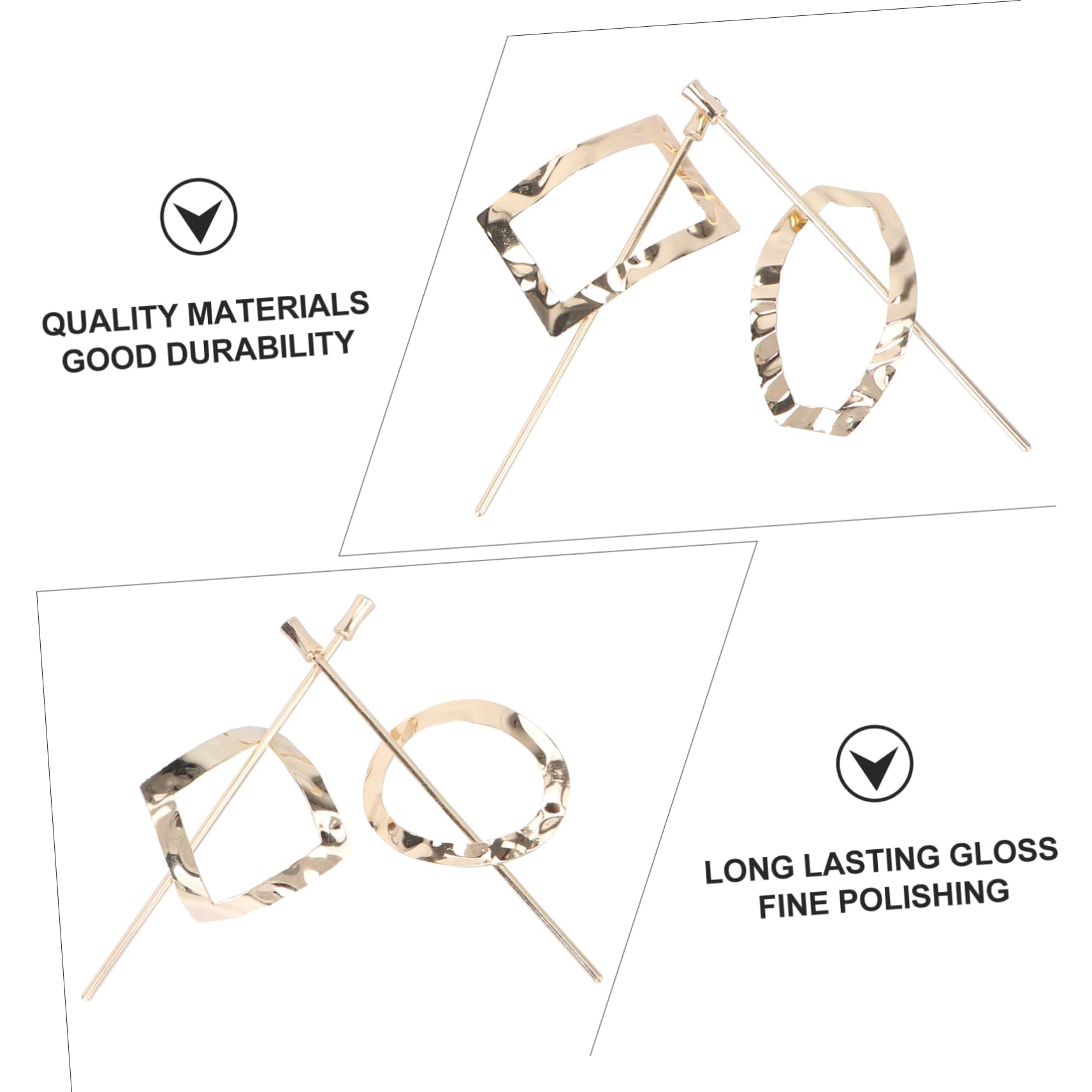 Vintage Metal Hair Barrettes for Women - 4 Pack Retro Hair Clips for Styling