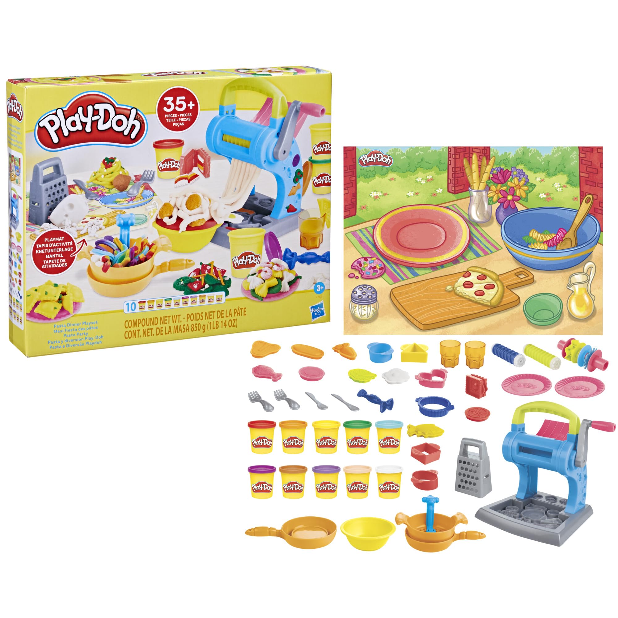 Play-Doh Pasta Dinner Playset - 35+ Realistic Kitchen Toys & Accessories for Kids Ages 3+ | Pretend Play Kitchen Set for Boys & Girls | Perfect for Role-Playing, Birthday Gifts & Preschool Learning Activities