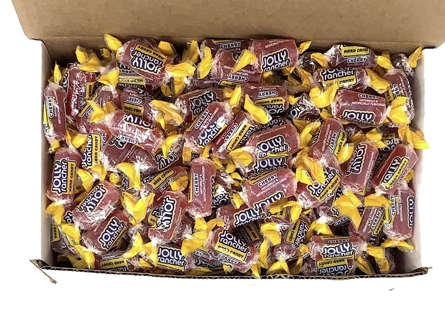 Jolly Rancher Hard Candy - Cherry Flavor, 100 Individually Wrapped Candies in Resealable Box | Perfect for Halloween Treats, Party Favors & Office Snacks