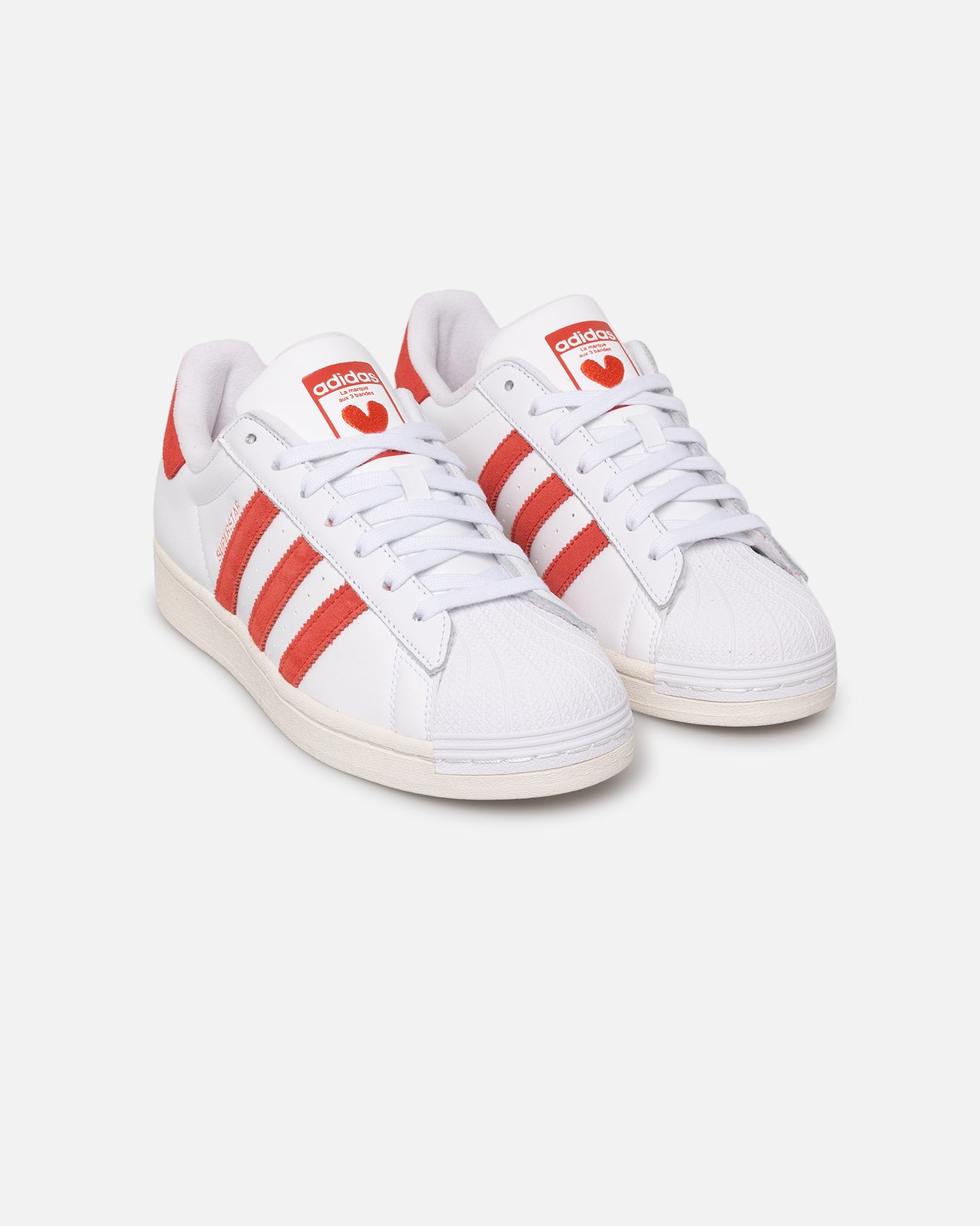 Adidas Women's Superstar Sneakers - White & Red Classic Shell Toe Shoes for Casual Wear, Running & Street Style Fashion