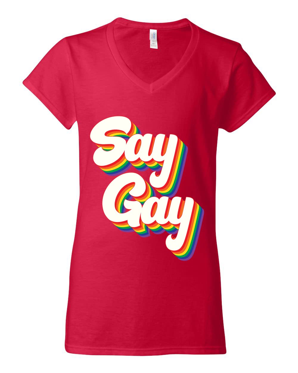 Retro Vintage Rainbow LGBT Pride Women's V-Neck T-Shirt - Gay Rights Equality Tee for Pride Month, LGBTQ+ Events & Casual Wear