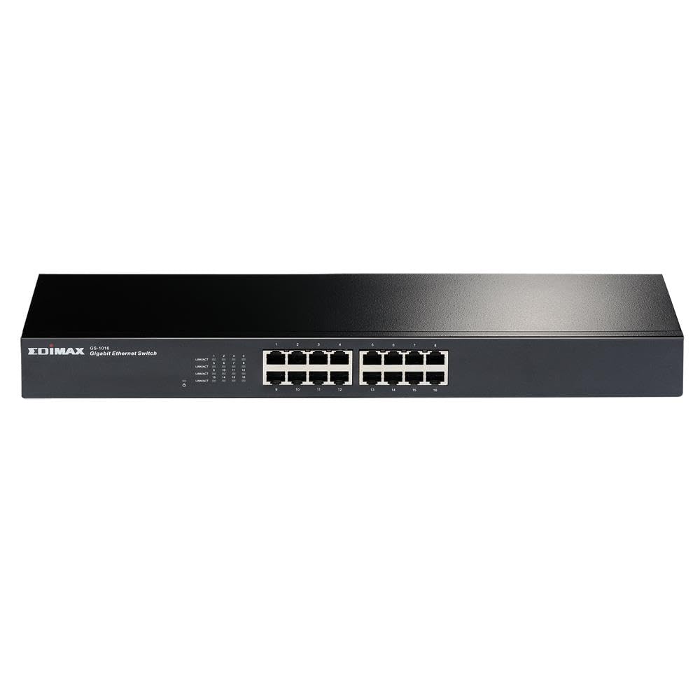 Edimax GS-1016 V2 16-Port Gigabit Ethernet Switch - Desktop/Rackmount Network Switch for Home Office & Small Business Networking
