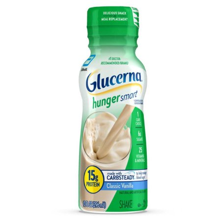 Glucerna Hunger Smart Shake - Vanilla Flavor Nutritional Drink, 10 oz Bottle (Pack of 12) for Diabetes Management & Weight Control - Perfect for On-the-Go Meals and Blood Sugar Maintenance