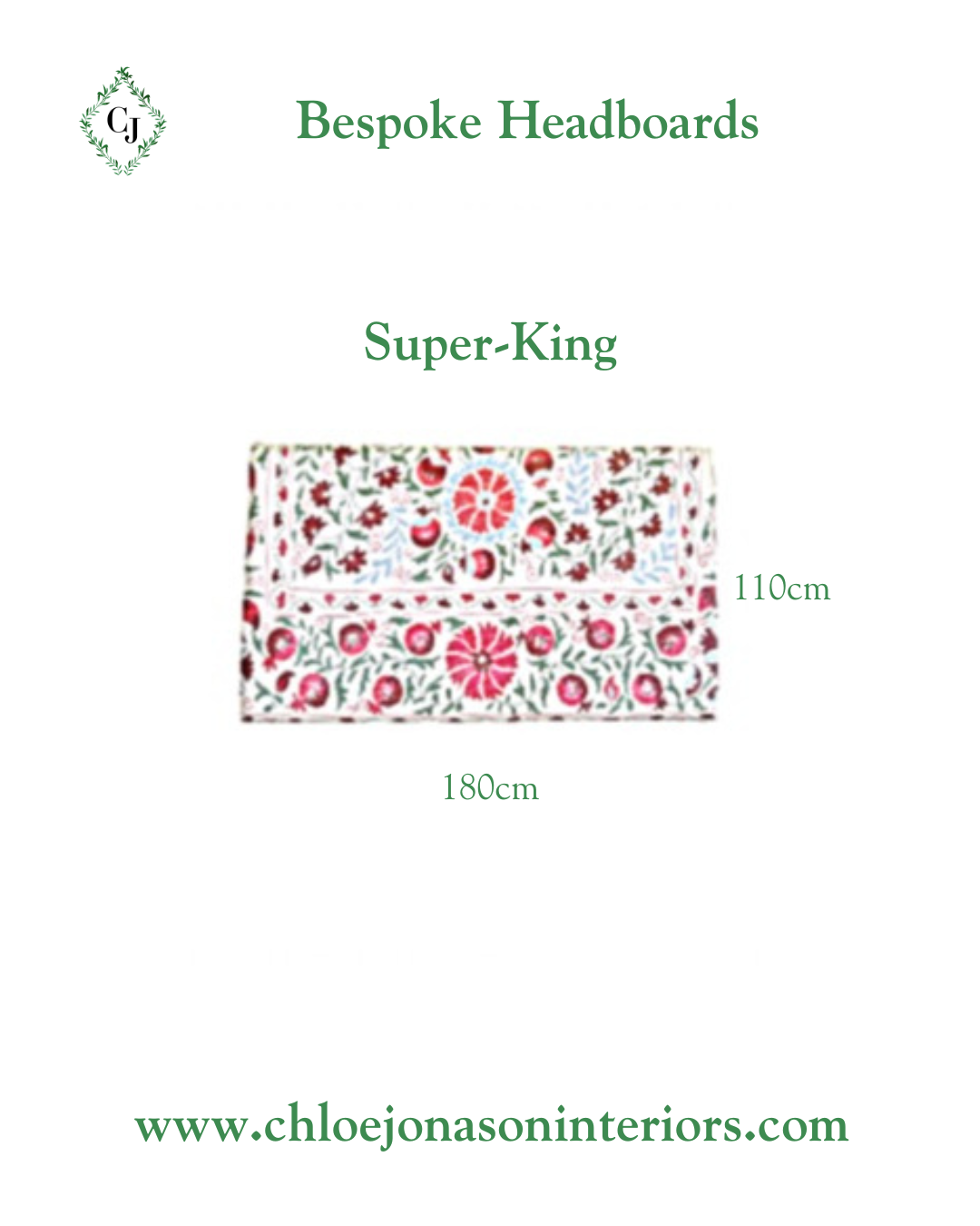 Suzani Embroidered Queen Size Headboard - Boho Chic Bedroom Decor for Master & Guest Rooms