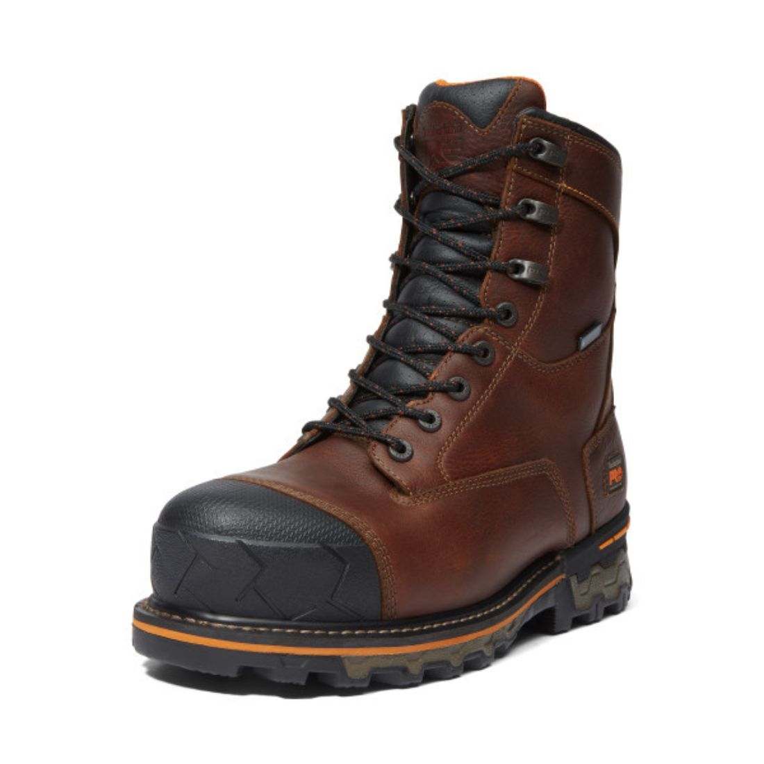Timberland PRO Boondock Men's 8 Inch Waterproof Composite Toe Work Boots - Brown 89646 | Slip Resistant & Electrical Hazard Safety Shoes for Construction, Warehouse & Outdoor Jobs