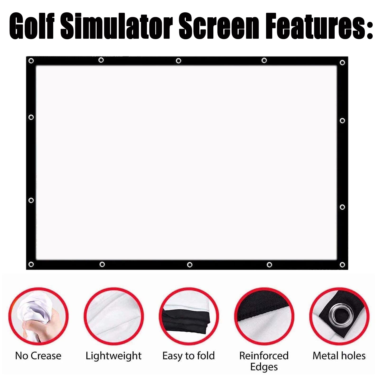 Premium Indoor Golf Simulator Impact Screen - High-Quality Projection Screen for Golf Training & Practice | Perfect for Home Golf Simulators, Backyard Driving Ranges & Indoor Golf Centers