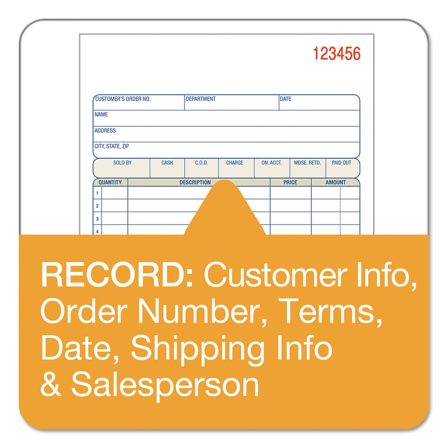 Adams® Multipart Sales Order Pad - 3-Part Carbonless, 5.56