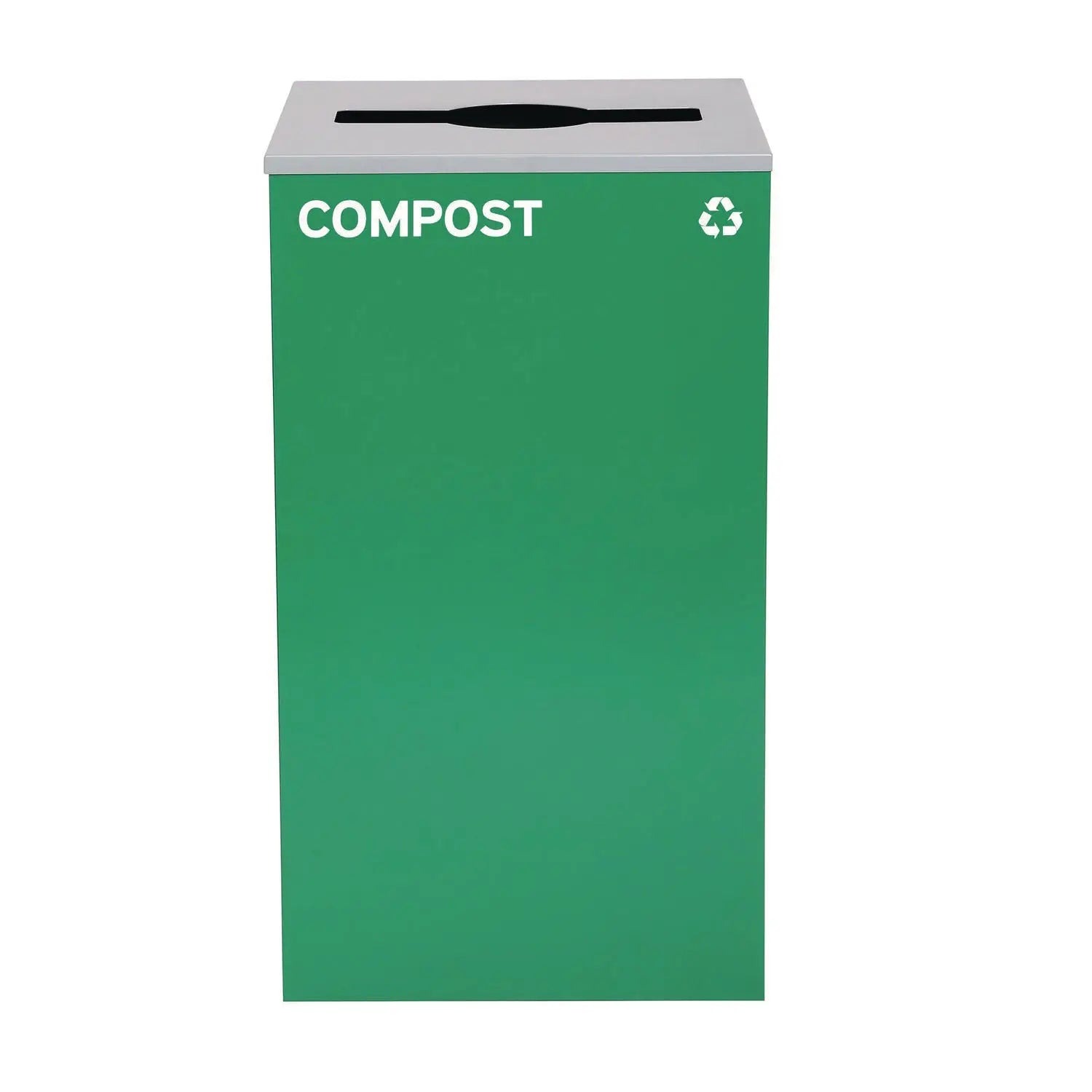 Alpine Industries 29 Gallon Steel Trash Can & Recycling Bin Set - Blue Recycling Can, Black Trash Can with Square Lids & Green Compost Bin - Perfect for Kitchen, Office, Garage Waste Management