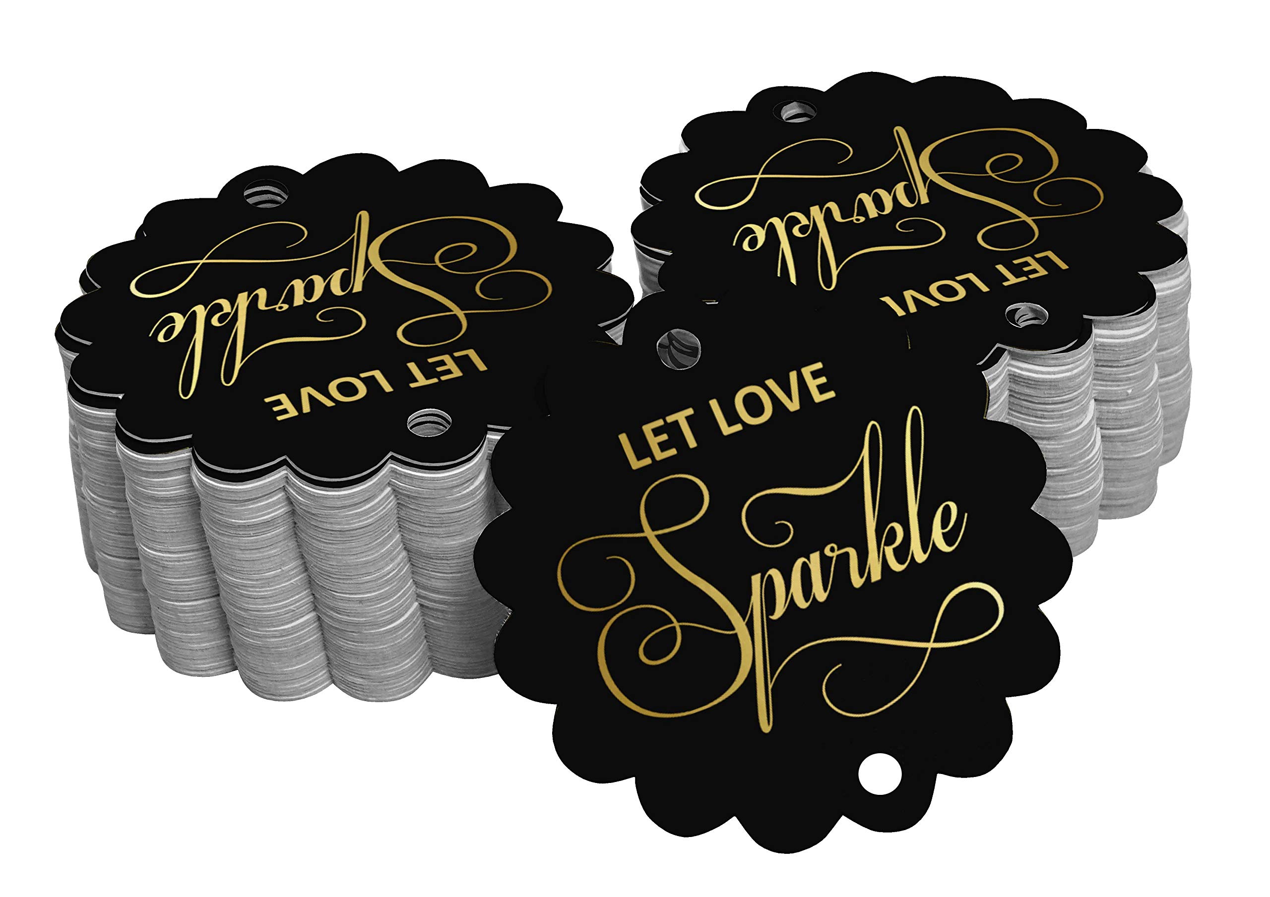 100 Pack Gold Foil Wedding Favor Tags - Elegant DIY Hang Tags for Bridal Shower, Anniversary & Party Decorations - Perfect for Gift Wrapping, Table Place Cards & Craft Projects