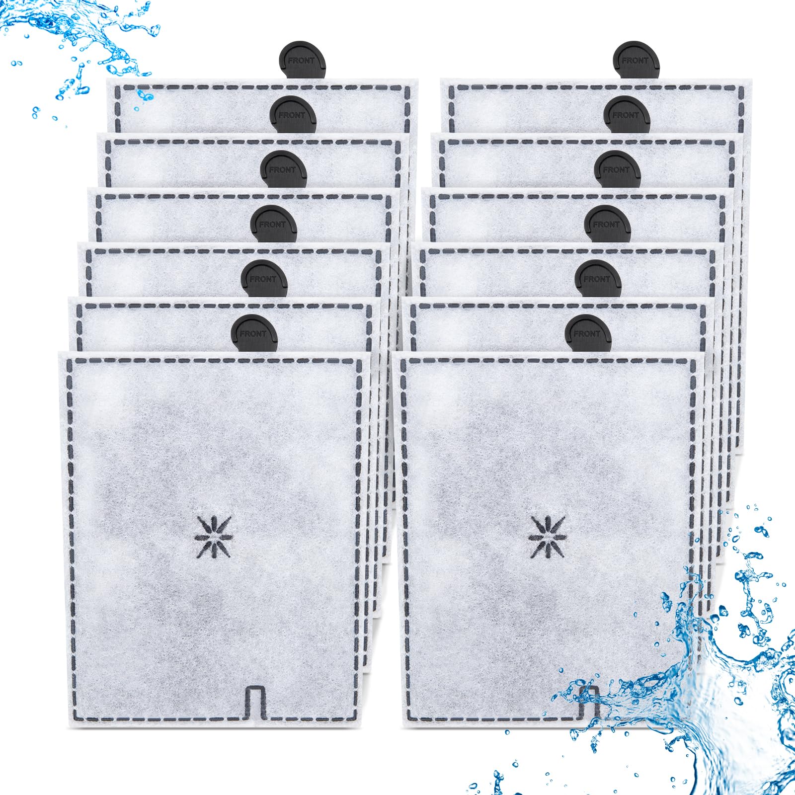 12 Pack Large Filter Cartridges for Aqueon QuietFlow Power Filter Size 20,30,50,75 & E Internal Power Filter 40 & Canister Filter 200/300/400 & Zilla - Replacement Aquarium Filters for Freshwater & Saltwater Tanks - Perfect for Fish Tank Maintenance & Water Clarity