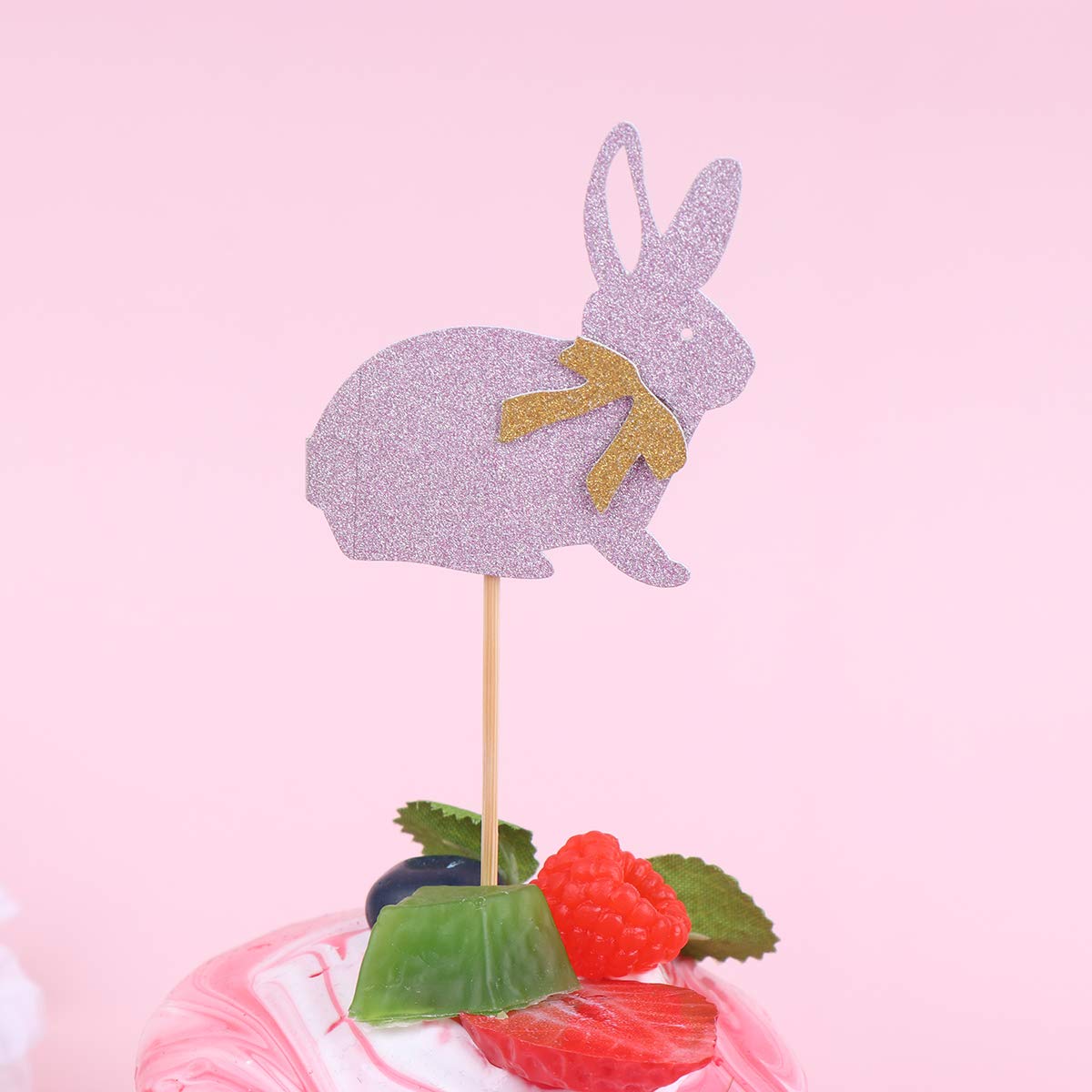 24-Piece Easter Cake Toppers Set - Bunny & Egg Cupcake Decorations for Easter Party, Baby Shower, Spring Celebration (Cake Picks Included)