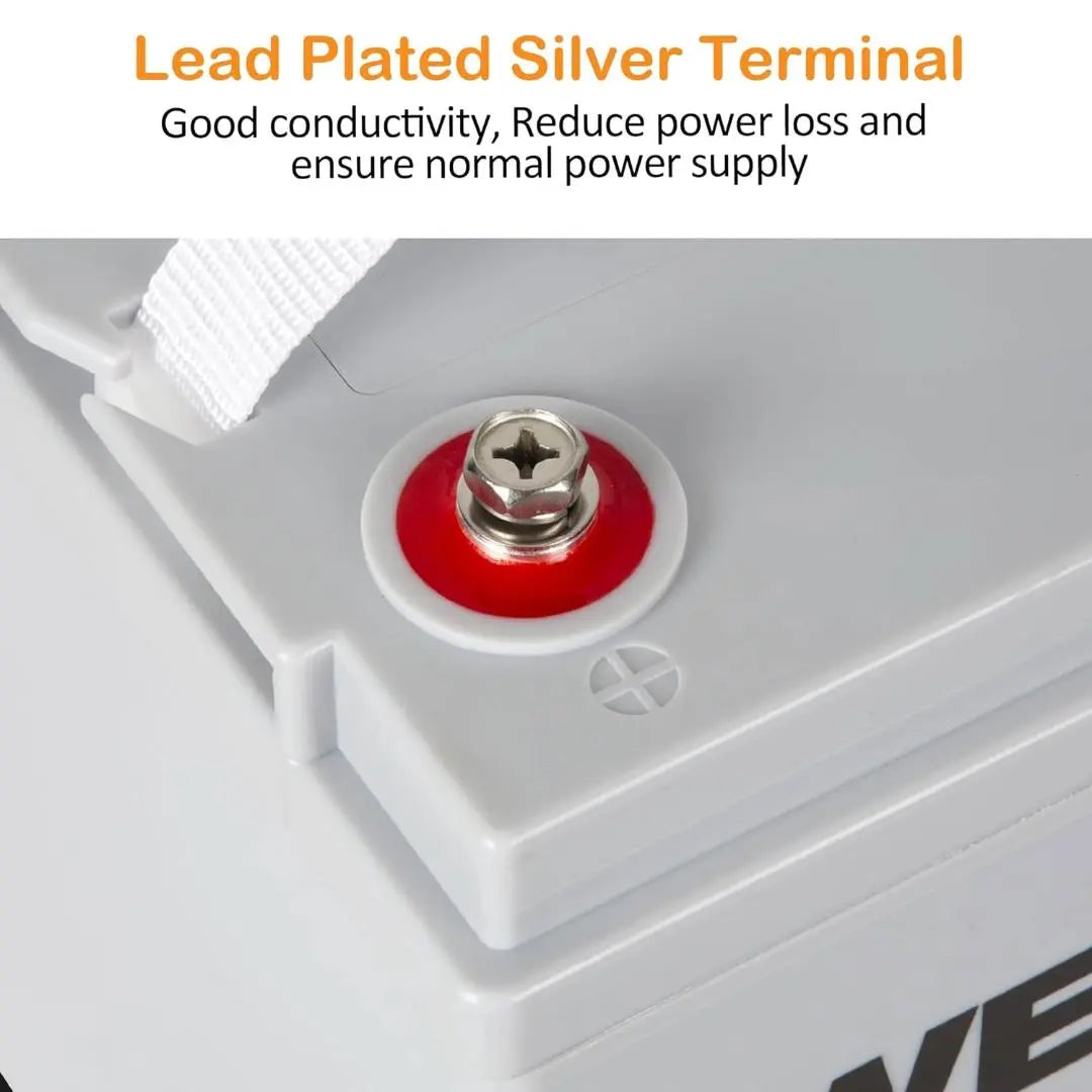 WEIZE 12V 100AH Deep Cycle AGM Battery for Solar, RV, Marine - Maintenance-Free SLA Battery (Light Grey) - Perfect for Off-Grid Power, Trolling Motors & Backup Systems