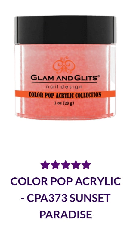 GLAM AND GLITS COLOR POP COLLECTIONS CPA373 1 oz Nail Polish - Sunset Paradise Shade for Summer Nails, Beach Vacations & Pool Parties