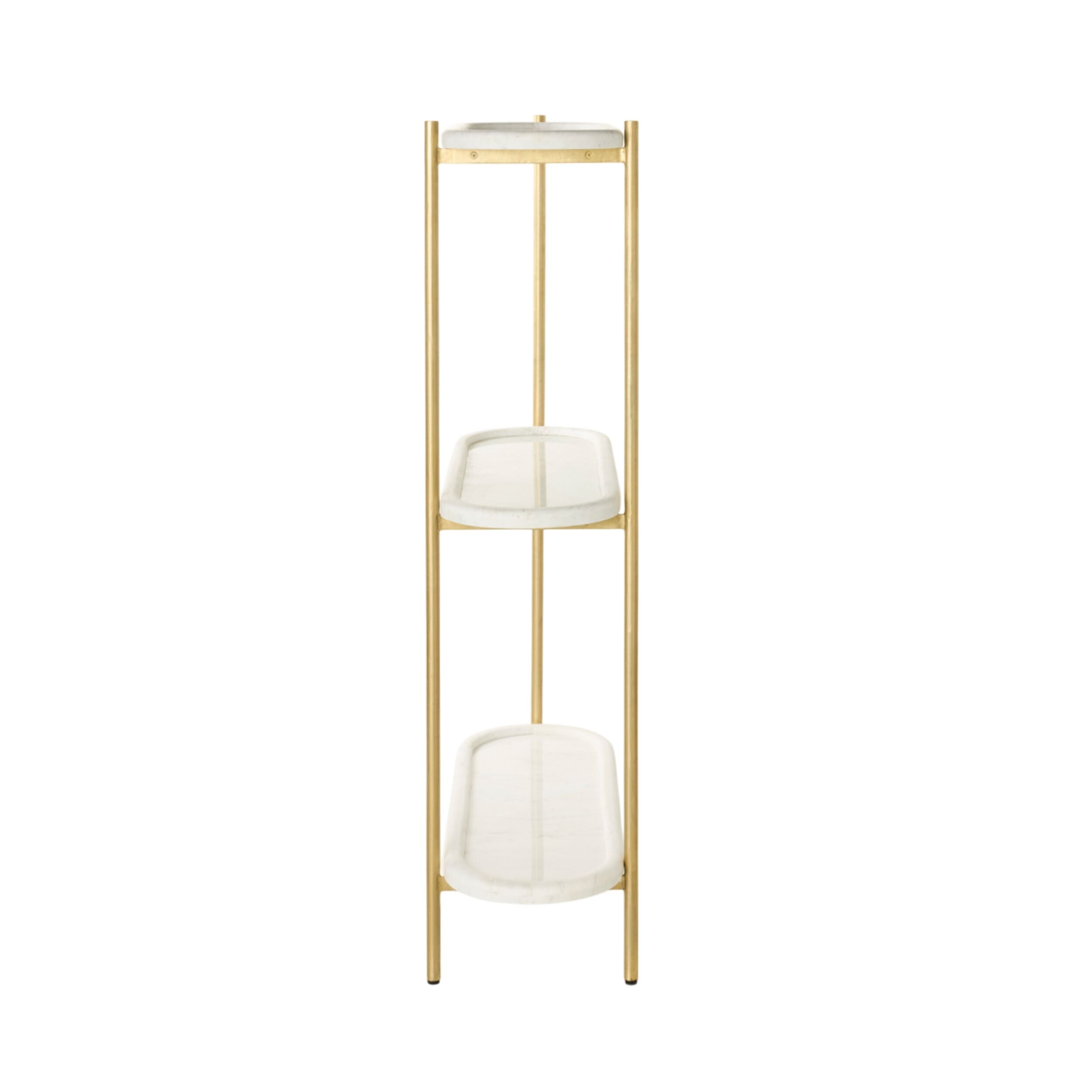 3-Tier Oval Marble Shelf - Modern Floating Shelves for Living Room, Bathroom & Kitchen Decor - Durable White Marble Storage Display Rack for Home Organization