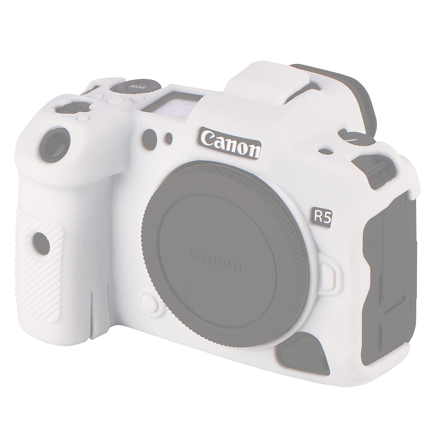 Canon EOS R5 Camera Case - Anti-Slip Soft Silicone Rubber Protective Cover with Snug Fit for Canon EOS R5/R6 - Shockproof Body Skin Protector Shell (White) - Perfect for Travel, Outdoor Photography & Daily Protection
