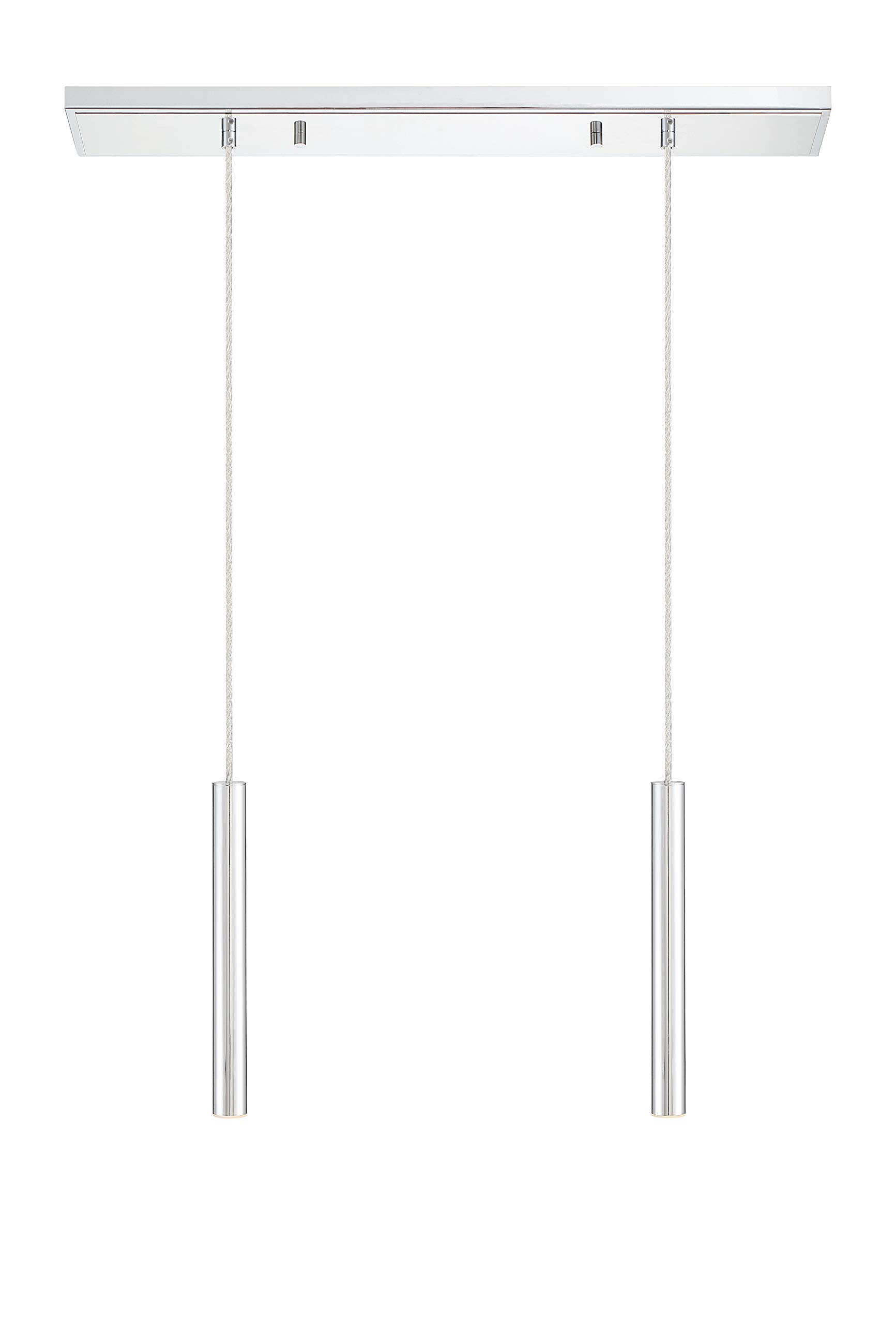 Chrome Finish Forest 2-Light Pendant Light for Kitchen Island & Billiard Room - Modern Dining & Game Room Lighting Fixture