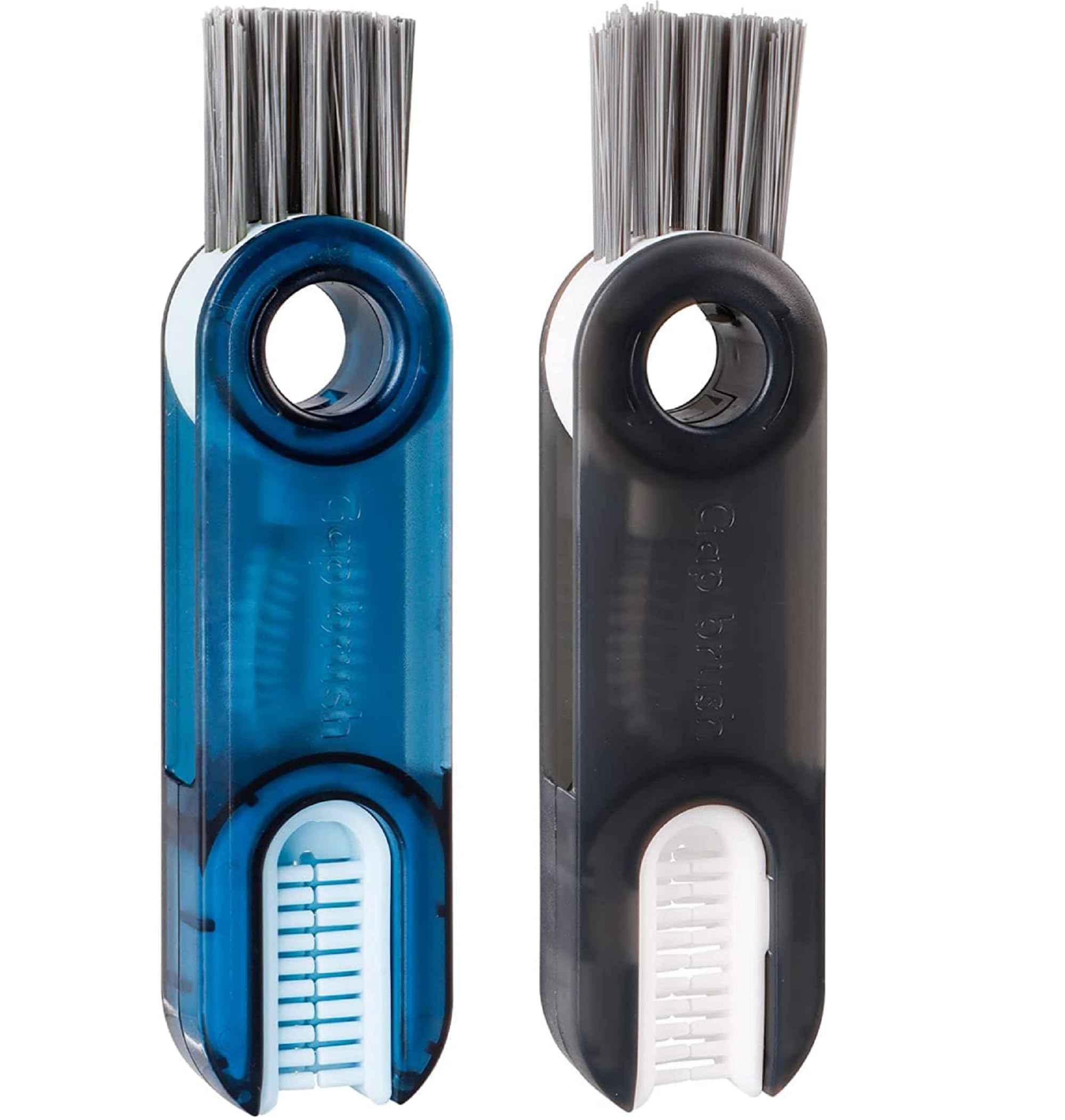 AUGEN 3-in-1 Multifunctional Cleaning Brush for Bottles, Cups, Straws & Nipples - Tiny Detail Groove Cleaner for Baby Bottles, Travel Mugs & Kitchenware (Pack of 2) - Perfect for Infant Feeding, Dishwashing & Household Cleaning