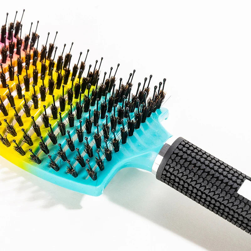 Nylon Curl Release Brush for Detangling & Styling – Perfect for Curly, Wavy & Natural Hair Care at Home or Salon