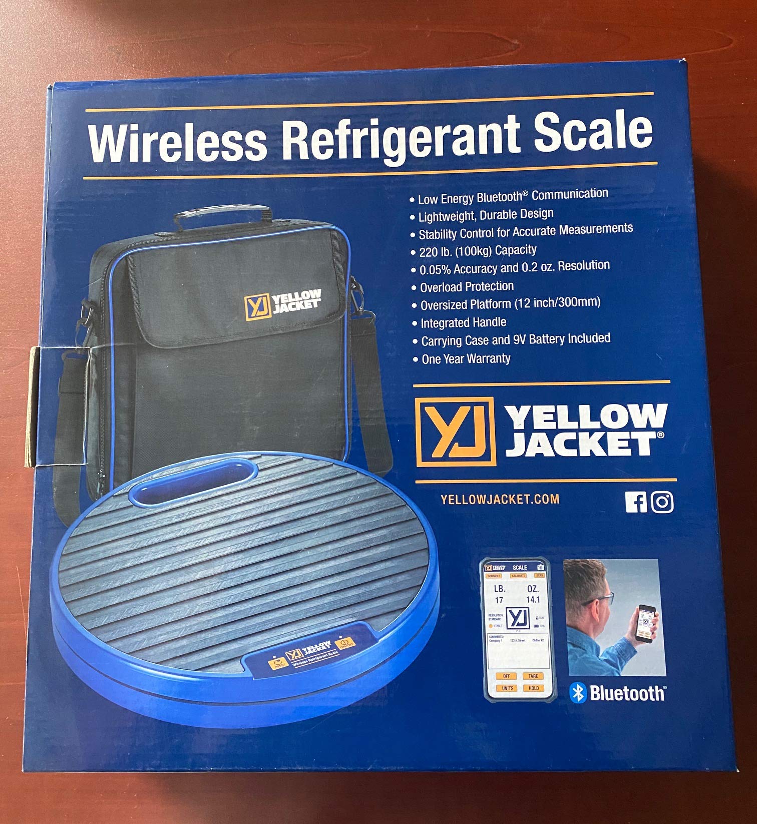 Yellow Jacket 68864 Wireless Digital Refrigerant Scale - Portable HVAC R410a R22 Freon Charging Kit for AC Repair & Maintenance
