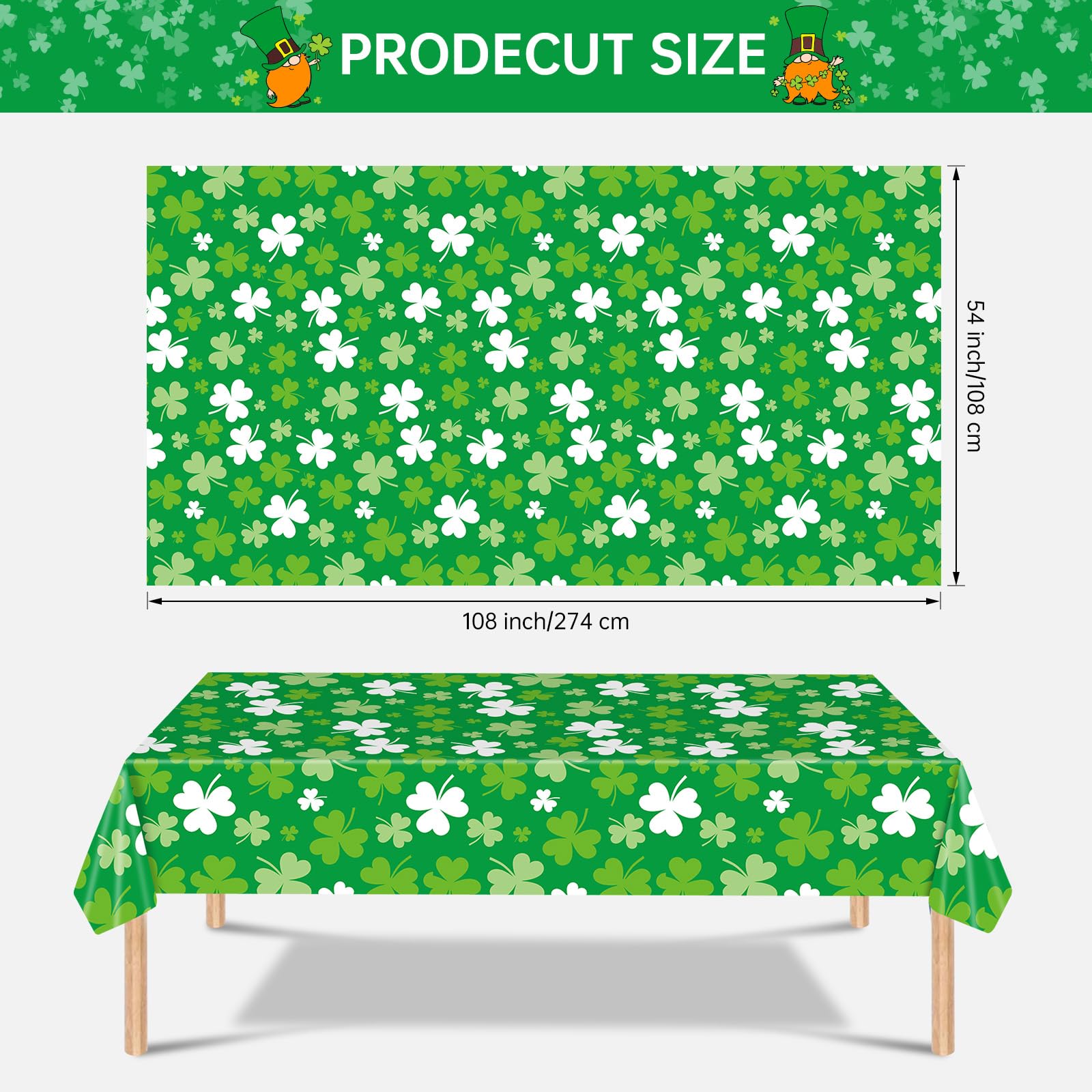 2 Pack St Patrick's Day Plastic Tablecloths - 108