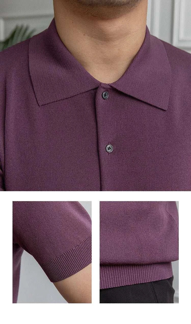 Premium British Polo Shirt for Men - Classic Casual Cotton Knit Top for Golf, Work & Everyday Wear